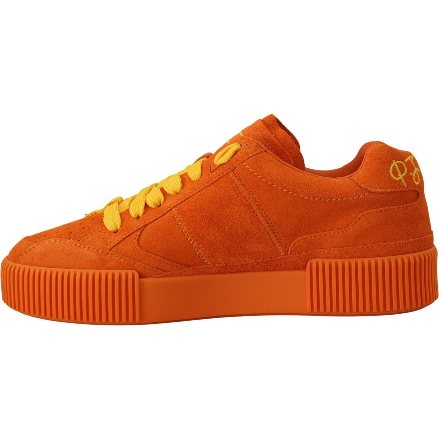 Dolce & Gabbana Chic Orange Suede Lace-Up Sneakers Dolce & Gabbana Firebrick
