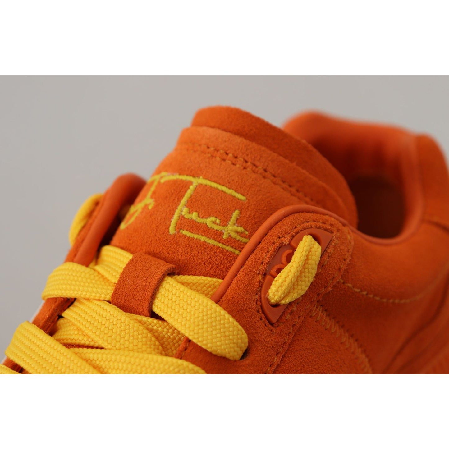 Dolce & Gabbana Chic Orange Suede Lace-Up Sneakers Dolce & Gabbana Saddle Brown