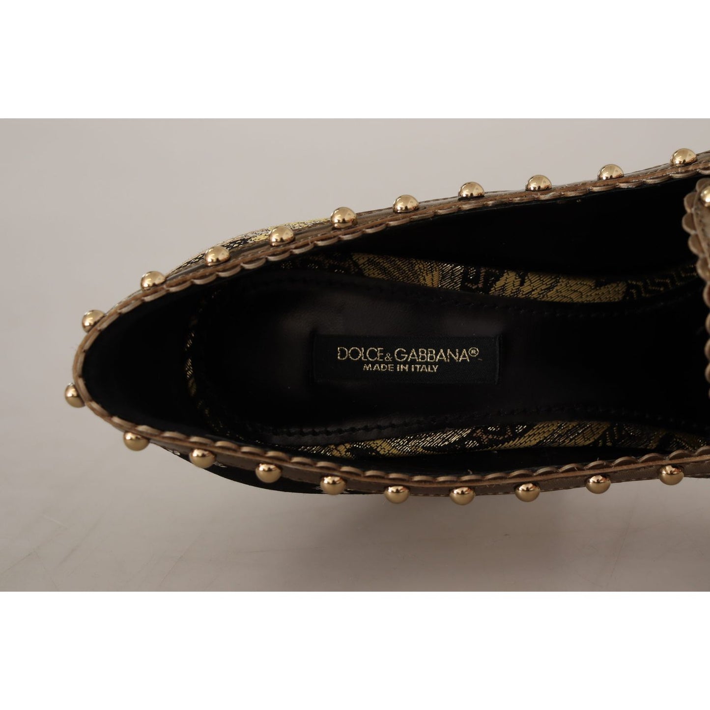 Dolce & Gabbana Elegant Gold Jacquard Brocade Pumps Dolce & Gabbana Gray