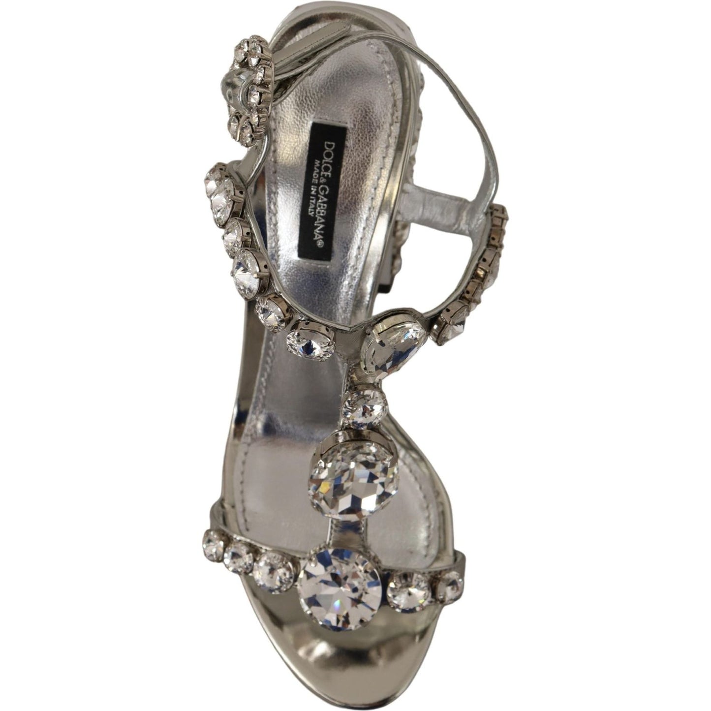 Dolce & Gabbana Crystal-Embellished Silver Leather Pumps Dolce & Gabbana Dim Gray