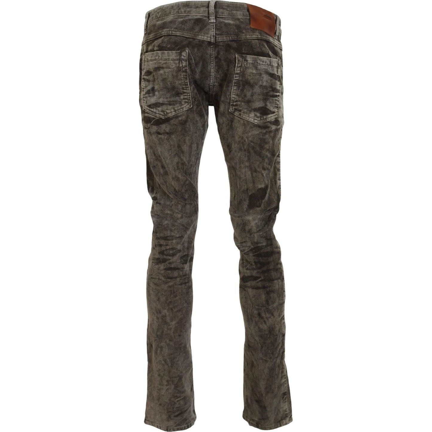 Acht Elegant Grey Corduroy Pants with Modern Twist Acht Dark Slate Gray