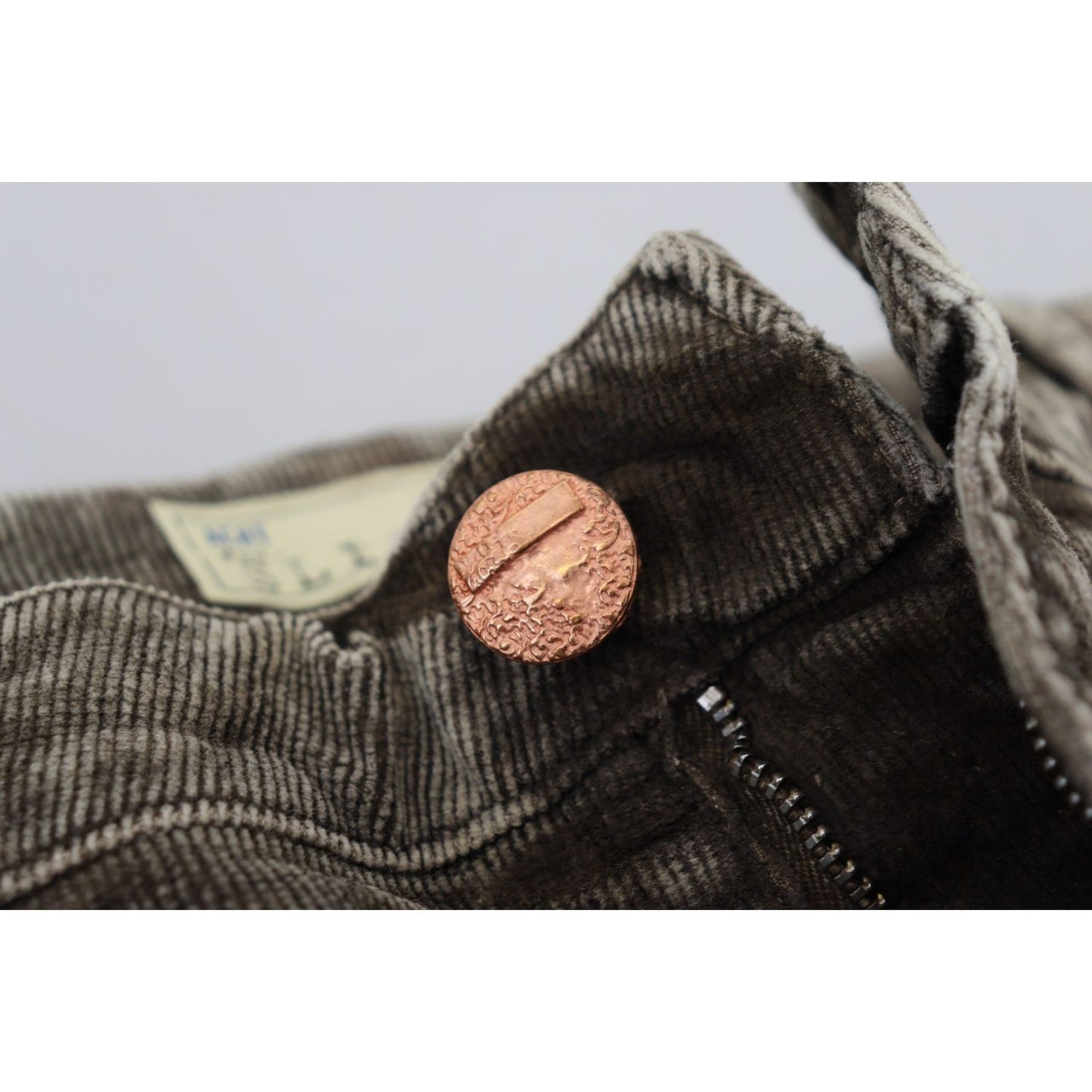 Acht Elegant Grey Corduroy Pants with Modern Twist Acht Light Gray