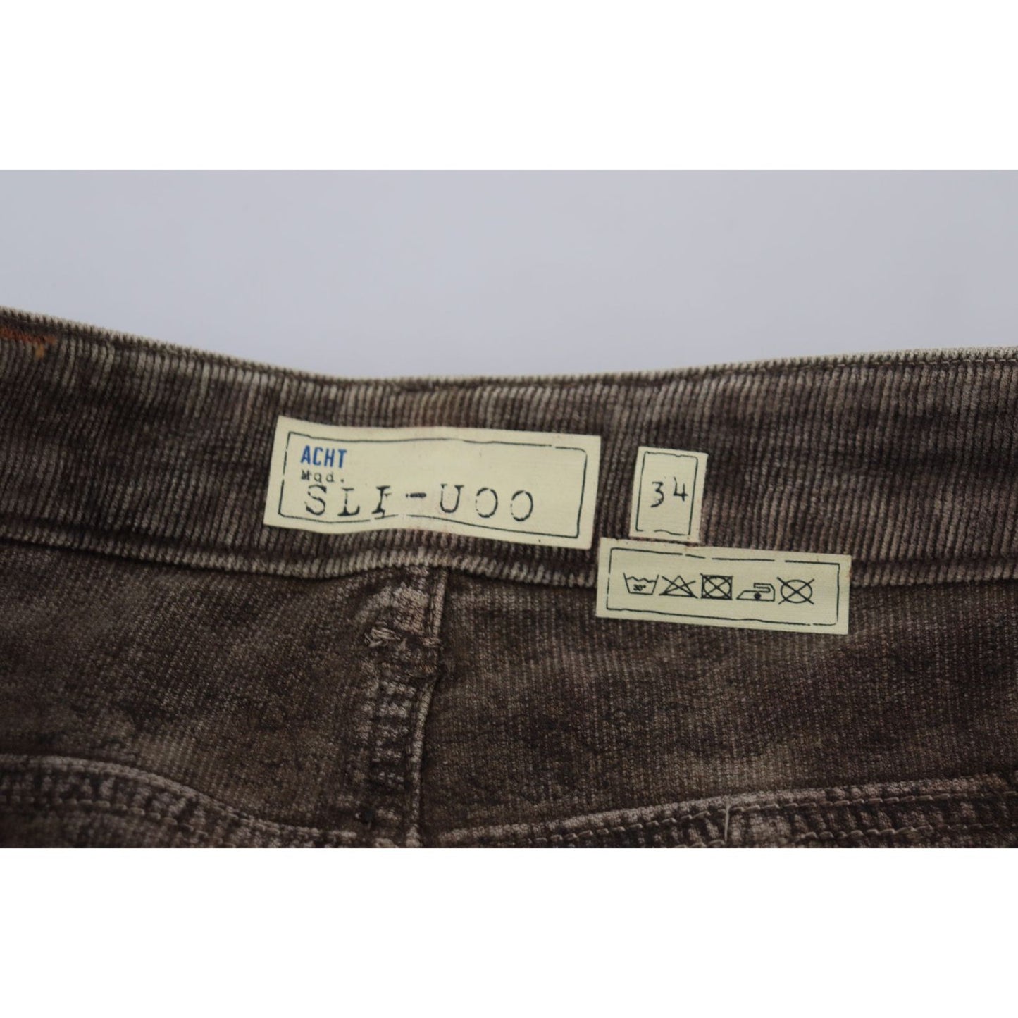 Acht Elegant Grey Corduroy Pants with Modern Twist Acht Gray