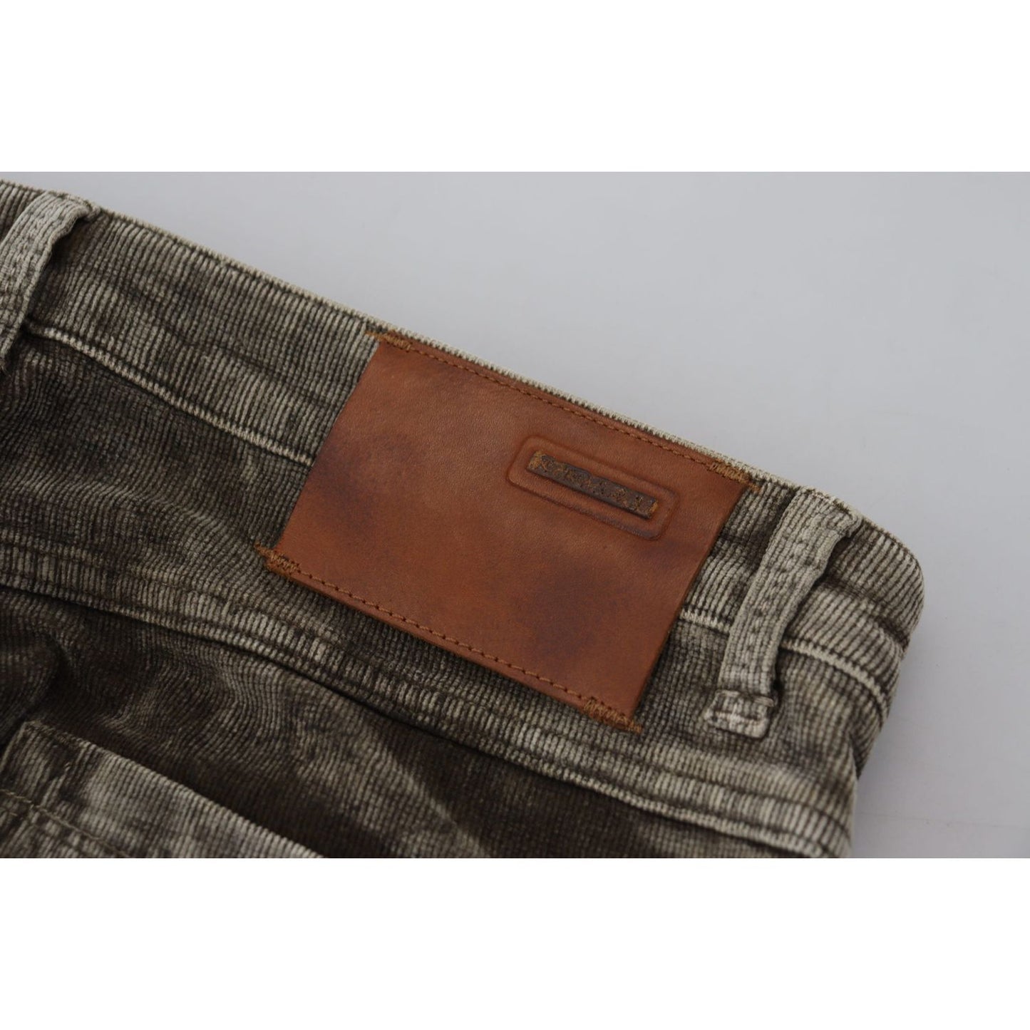 Acht Elegant Grey Corduroy Pants with Modern Twist Acht Dark Slate Gray