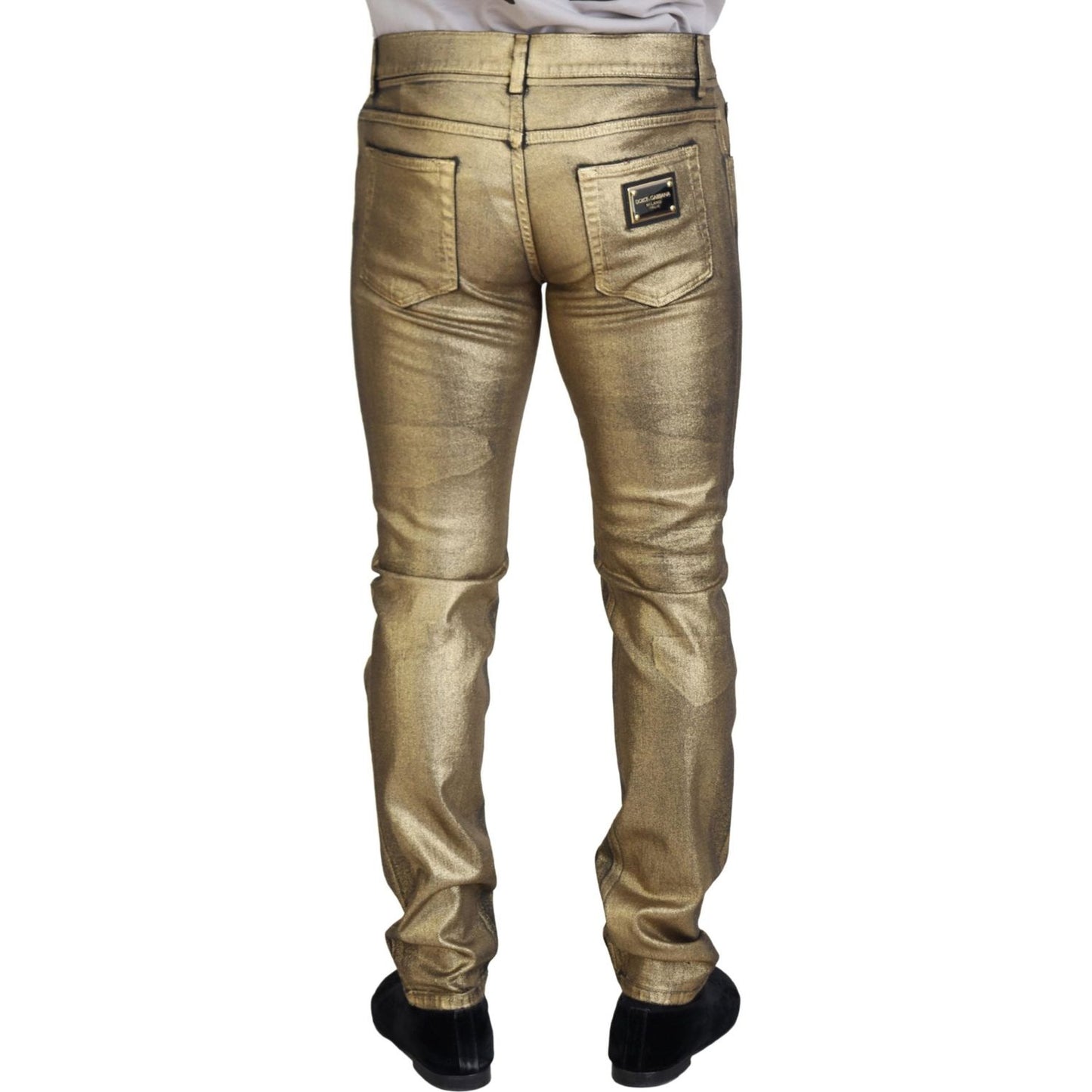Dolce & Gabbana Elegant Gold Denim Elegance Dolce & Gabbana Dim Gray
