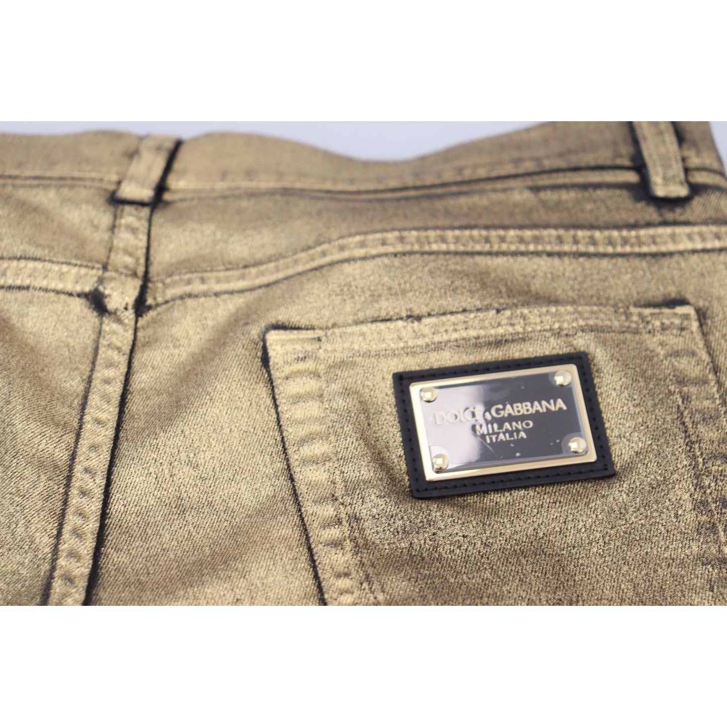 Dolce & Gabbana Elegant Gold Denim Elegance Dolce & Gabbana Rosy Brown