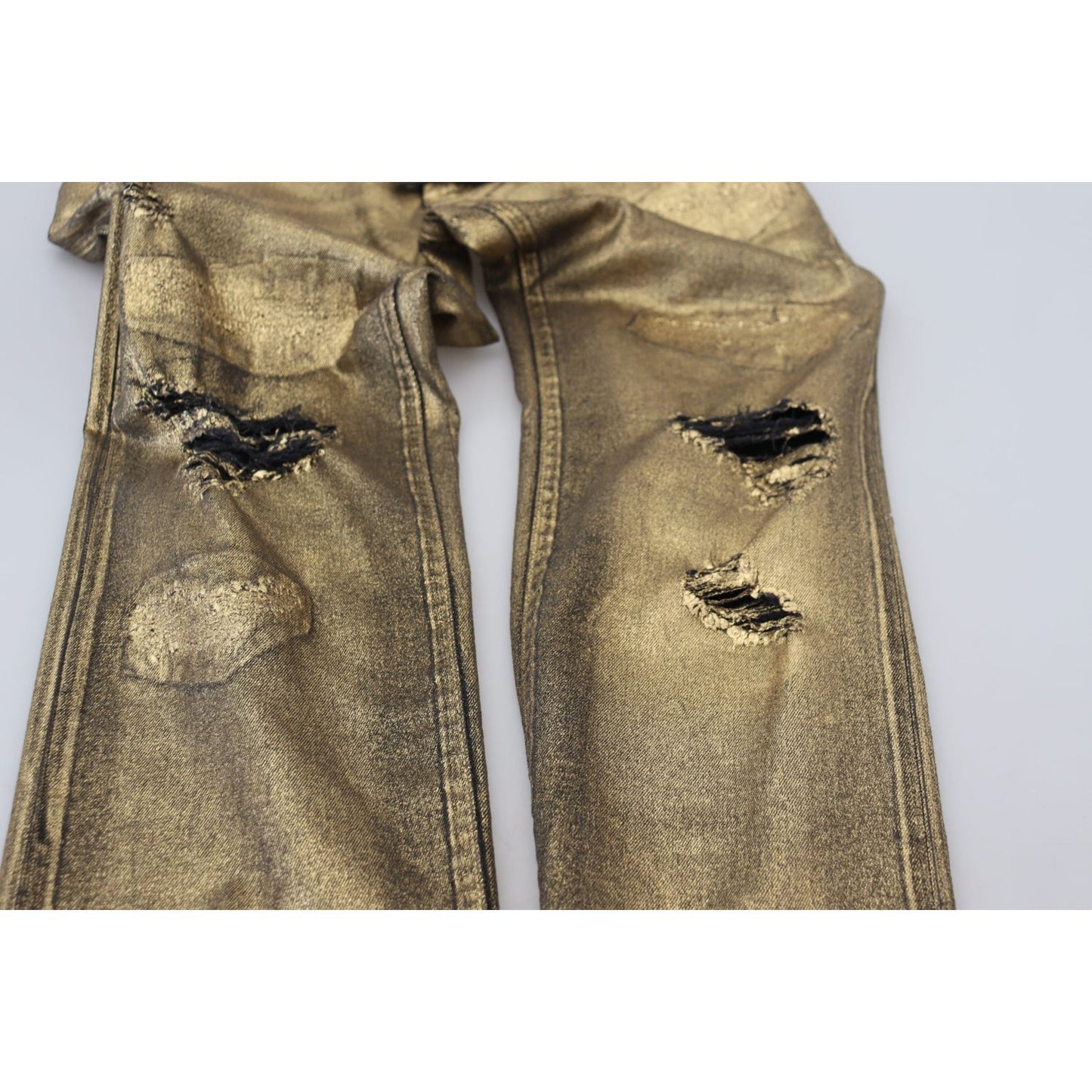 Dolce & Gabbana Elegant Gold Denim Elegance Dolce & Gabbana Dim Gray