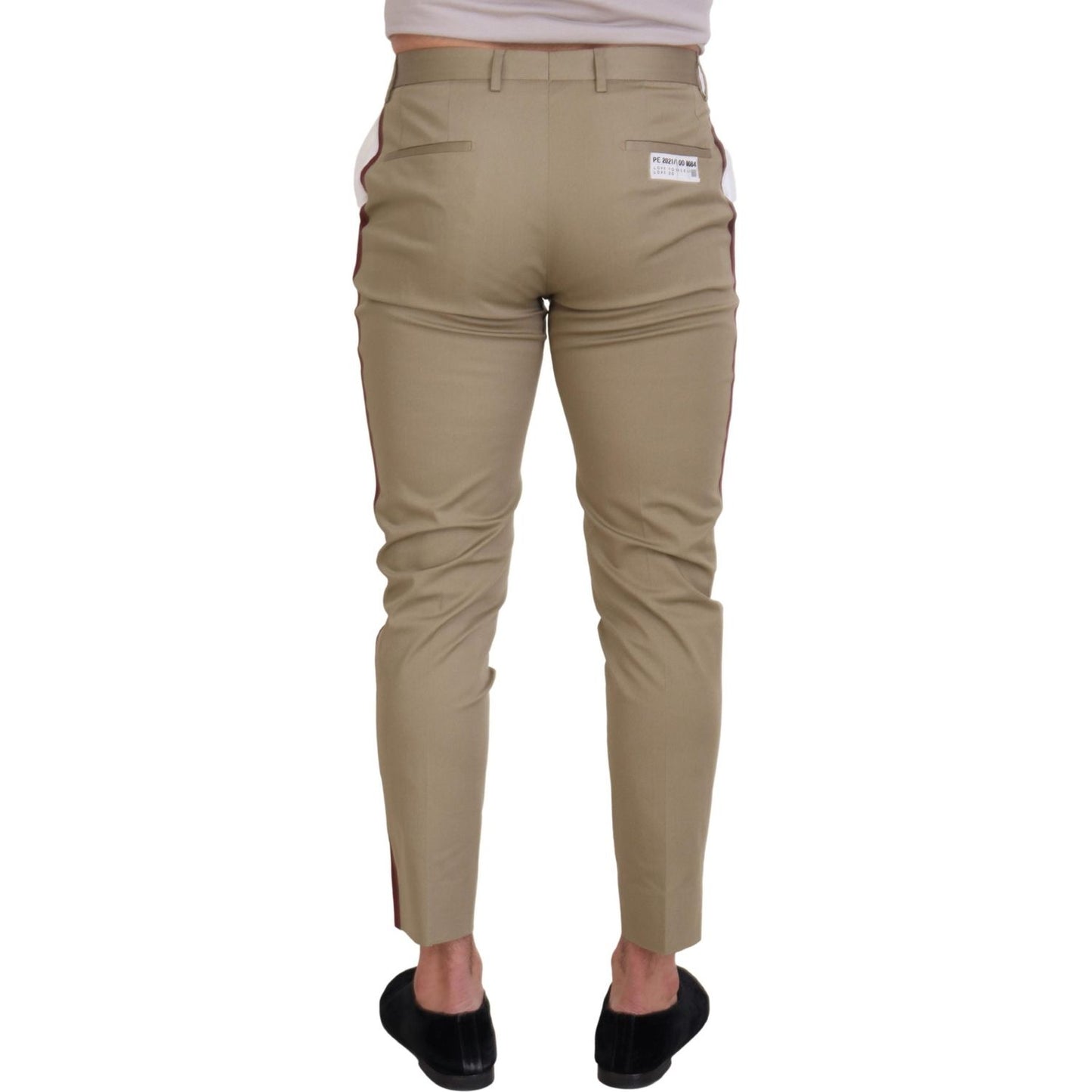 Dolce & Gabbana Two-Tone White & Brown Chic Cotton Pants Dolce & Gabbana Dim Gray