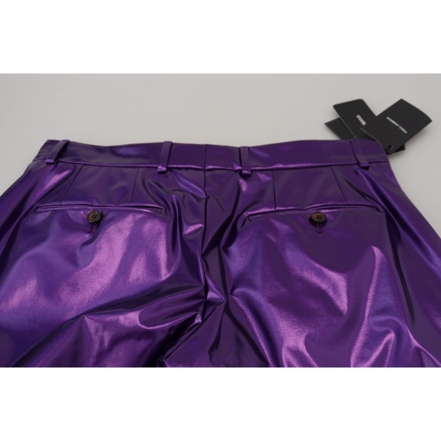 Dolce & Gabbana Elegant Shining Purple Straight Fit Pants Dolce & Gabbana Dark Slate Gray