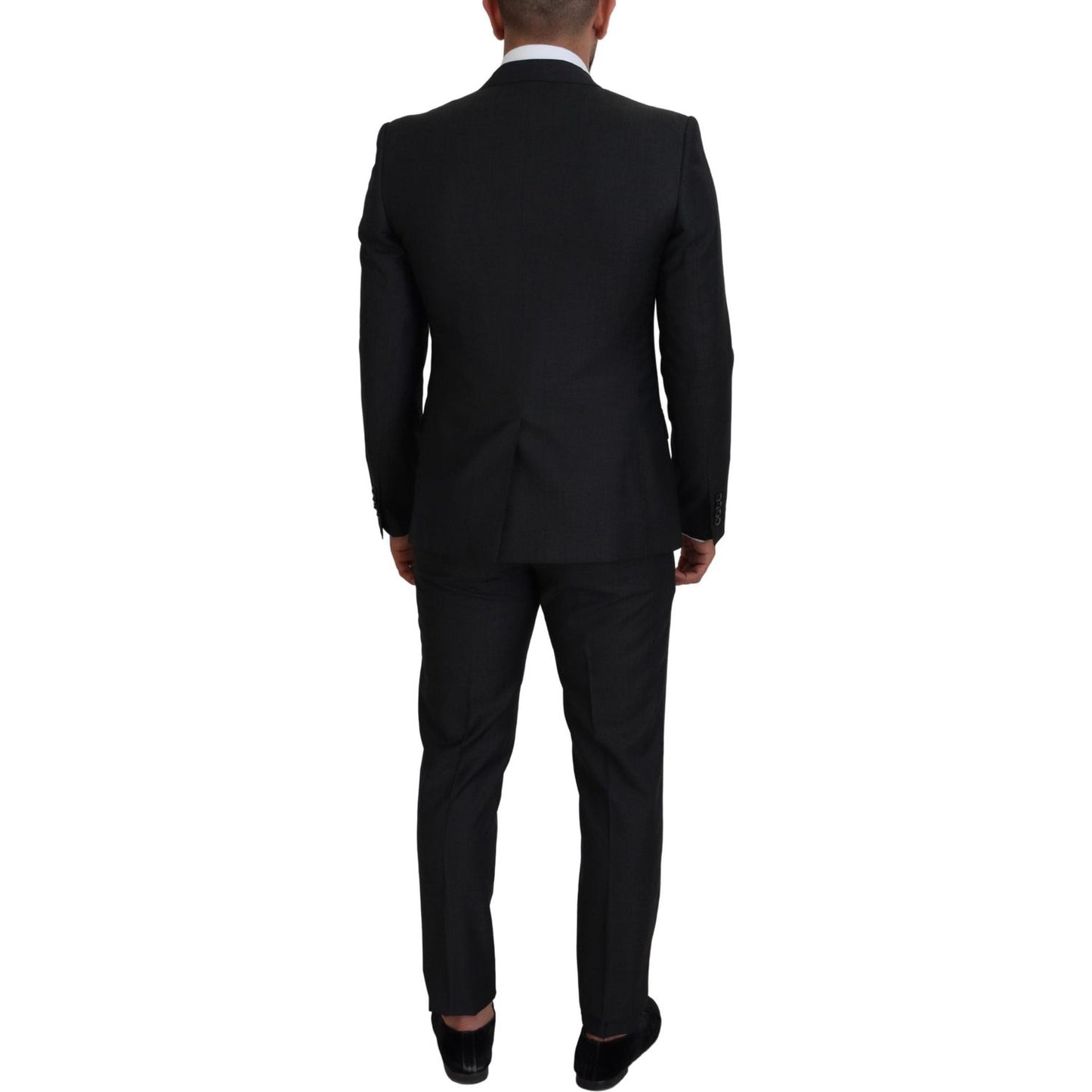 Dolce & Gabbana Elegant Gray Martini Three-Piece Wool Silk Suit Dolce & Gabbana Black