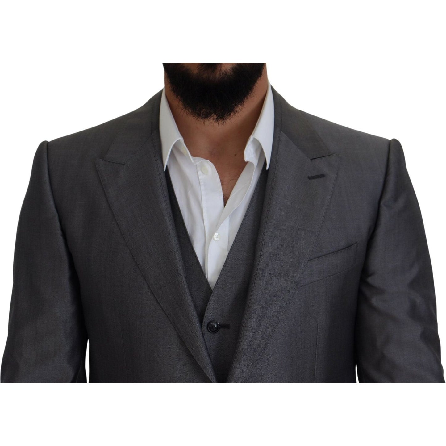 Dolce & Gabbana Elegant Gray Silver Sicilia Suit Ensemble Dolce & Gabbana Dark Slate Gray