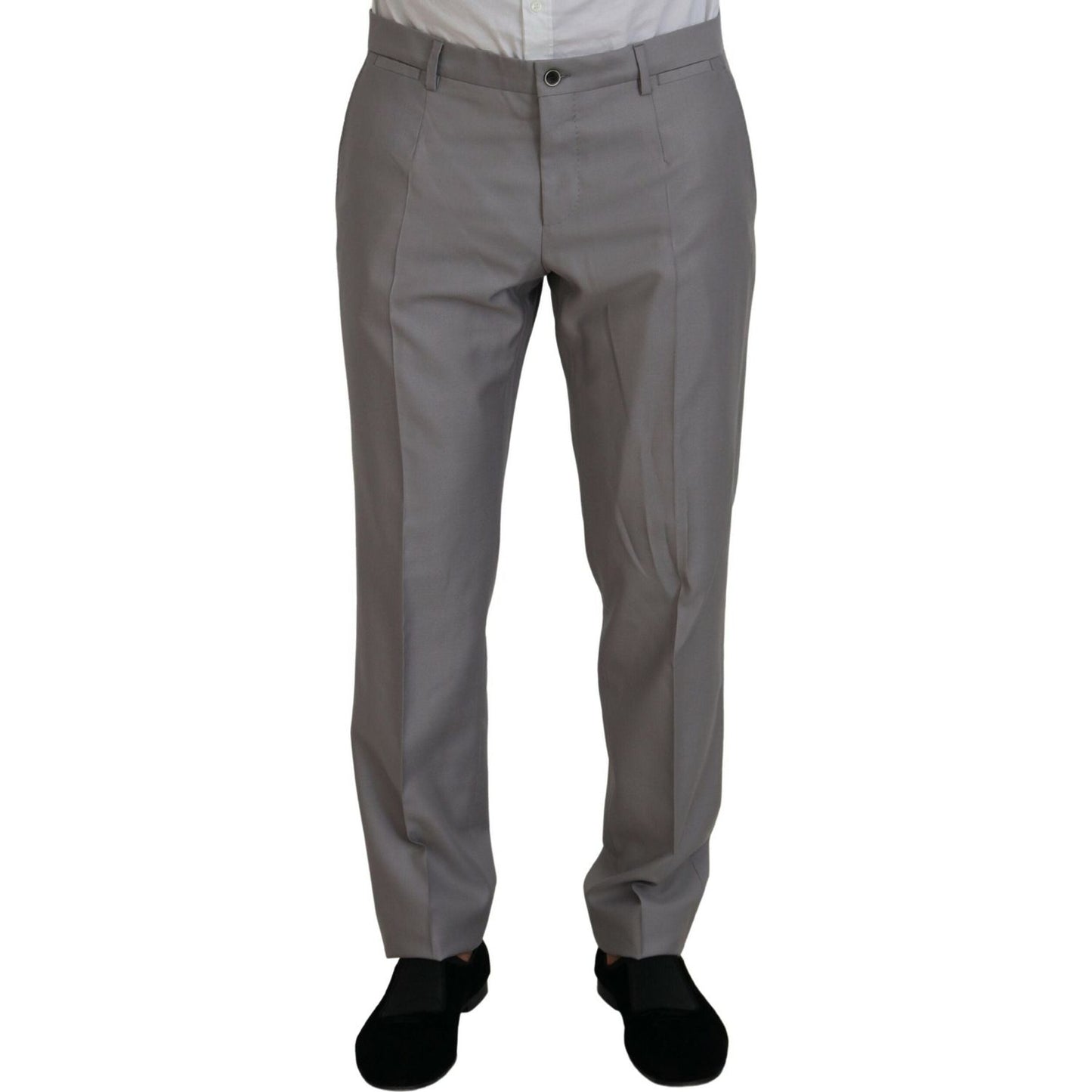 Dolce & Gabbana Elegant Silver Slim Fit Three-Piece Suit Dolce & Gabbana Dim Gray