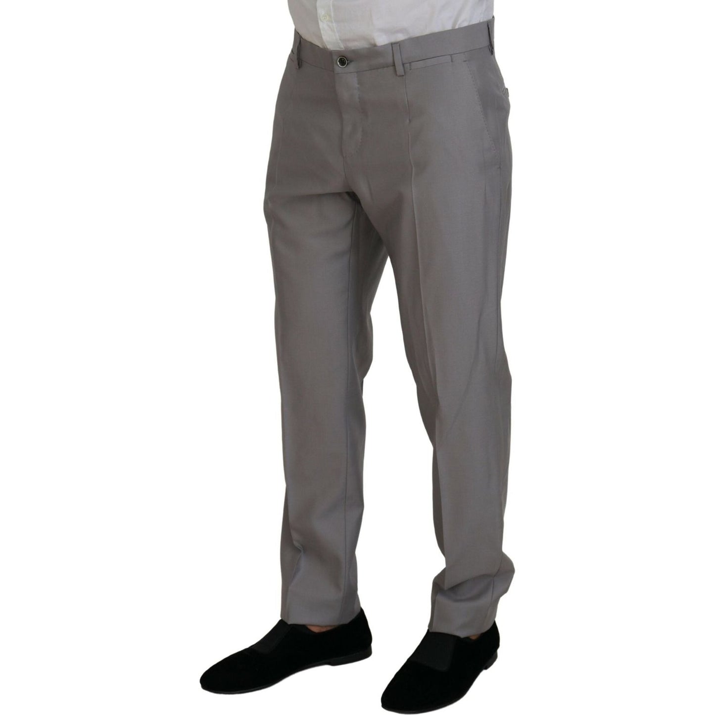 Dolce & Gabbana Elegant Silver Slim Fit Three-Piece Suit Dolce & Gabbana Dim Gray