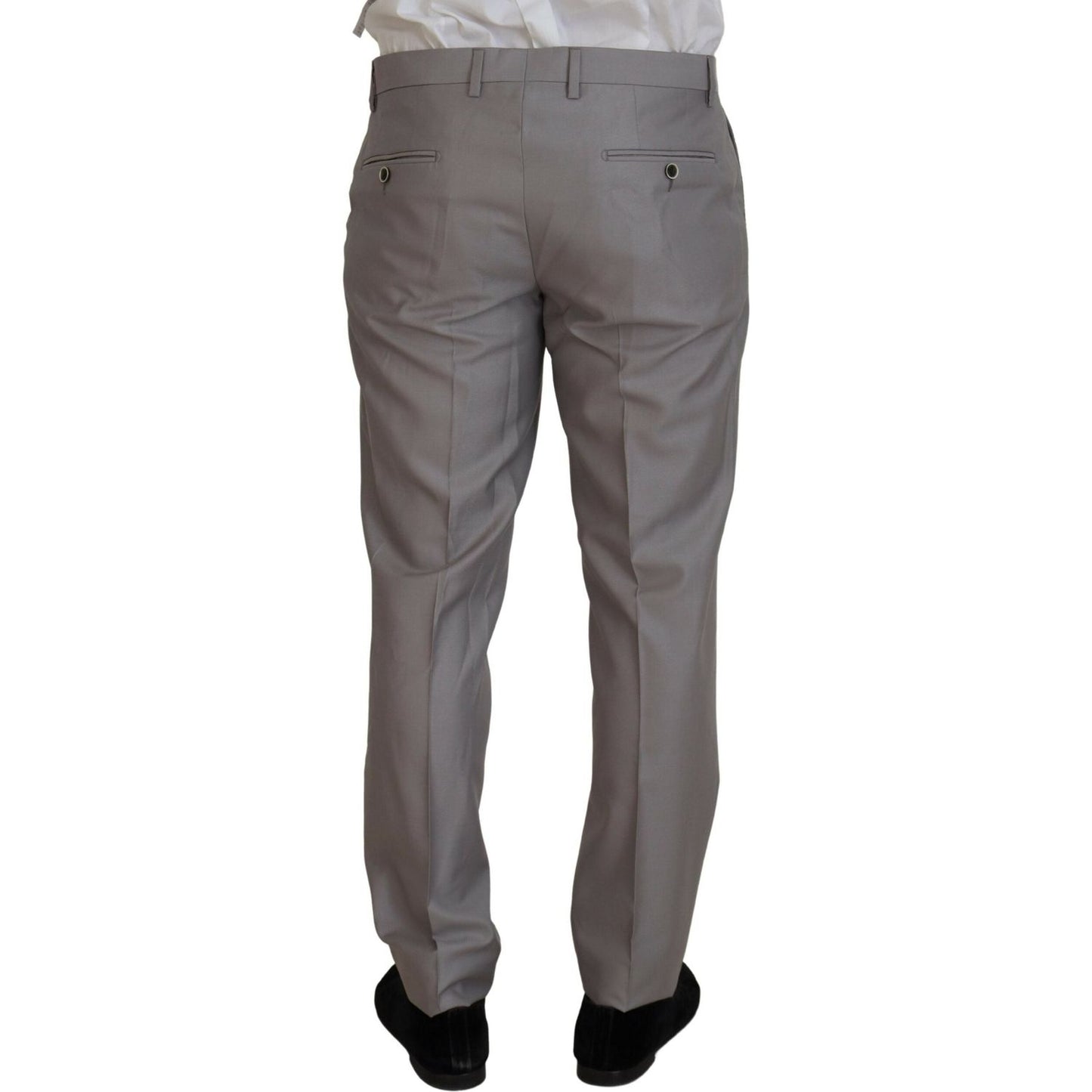 Dolce & Gabbana Elegant Silver Slim Fit Three-Piece Suit Dolce & Gabbana Dim Gray