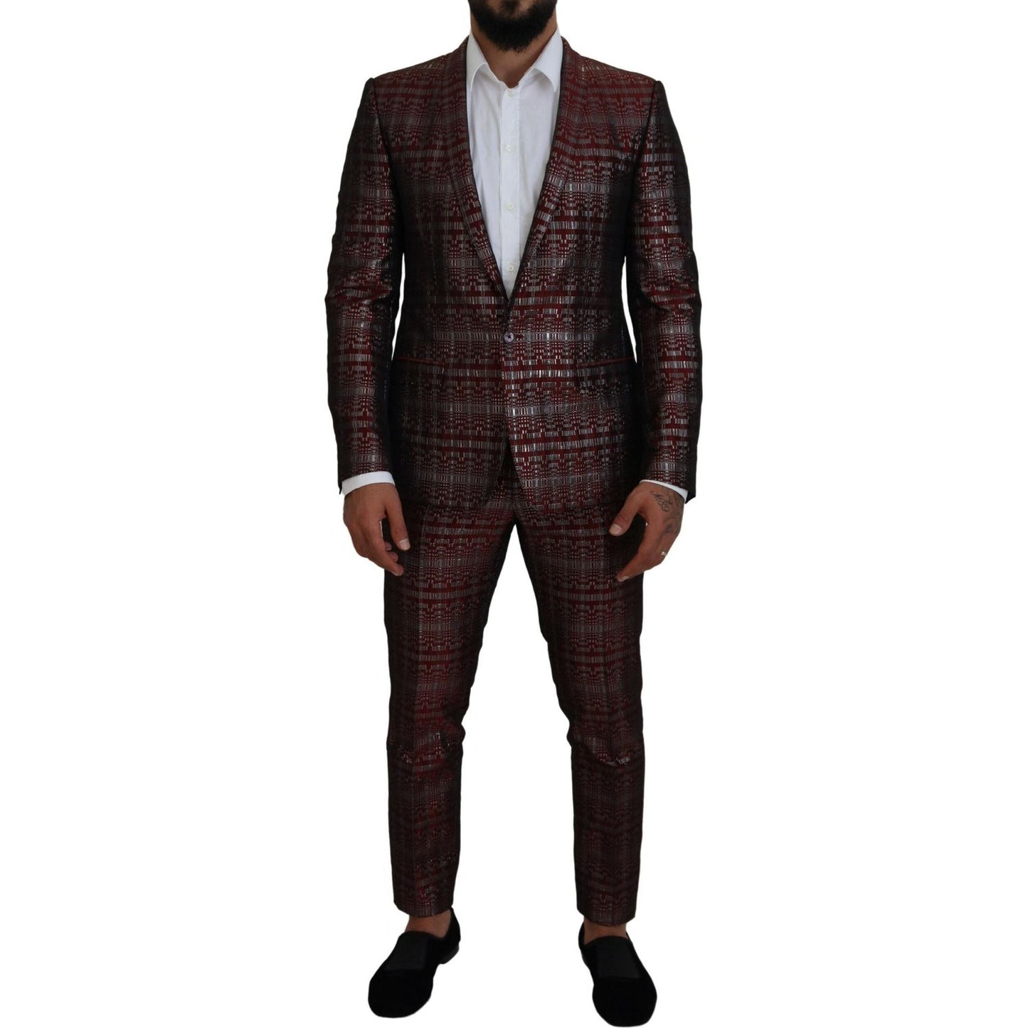 Dolce & Gabbana Bordeaux Fantasy Slim Fit Two-Piece Suit Dolce & Gabbana Black