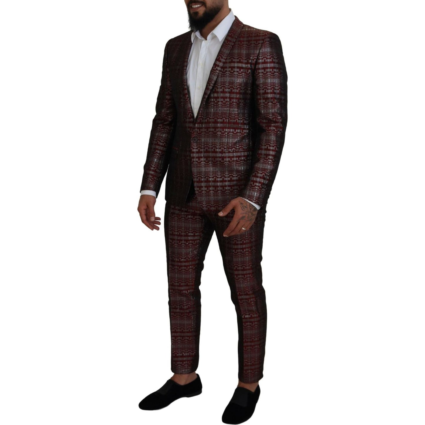 Dolce & Gabbana Bordeaux Fantasy Slim Fit Two-Piece Suit Dolce & Gabbana Black
