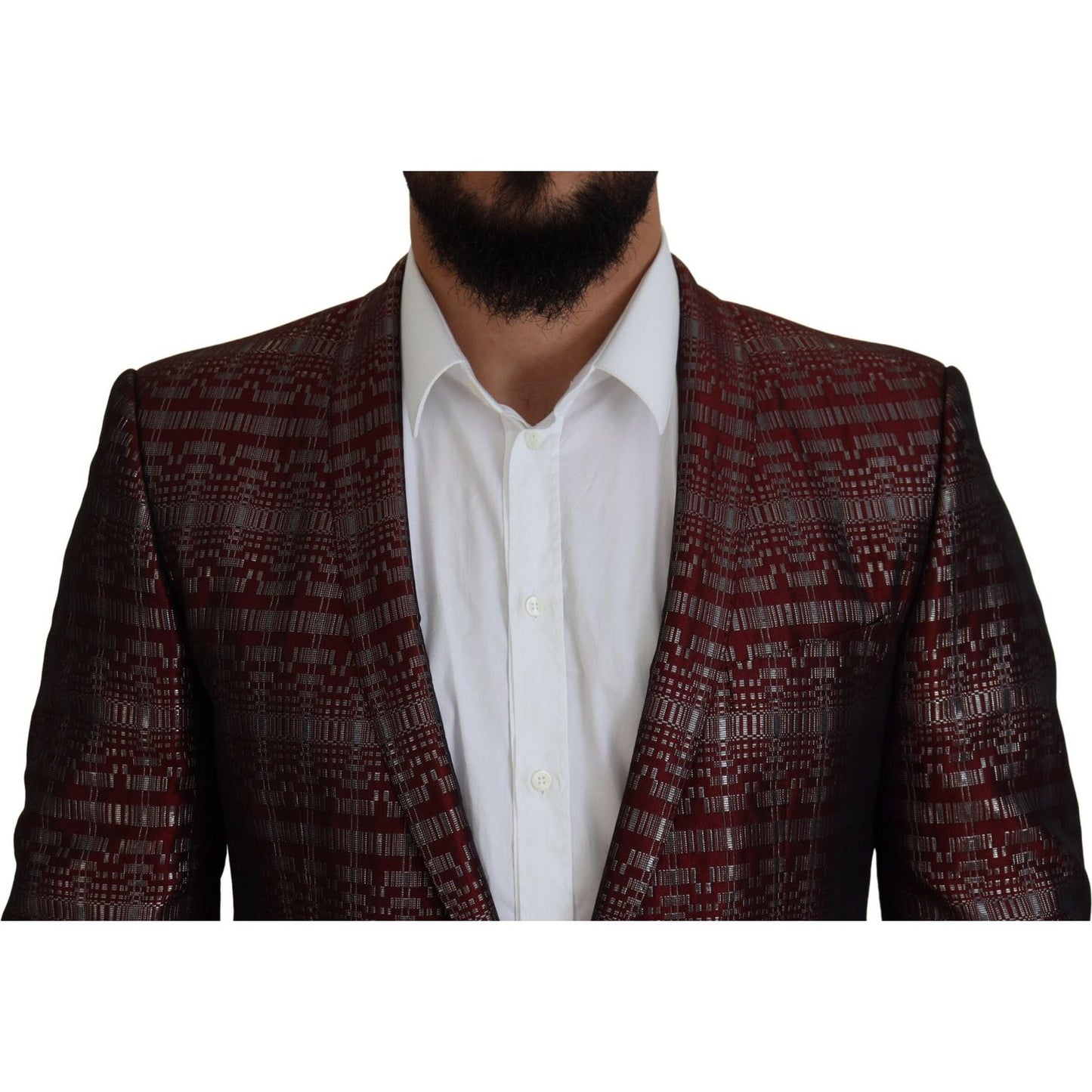Dolce & Gabbana Bordeaux Fantasy Slim Fit Two-Piece Suit Dolce & Gabbana Gray