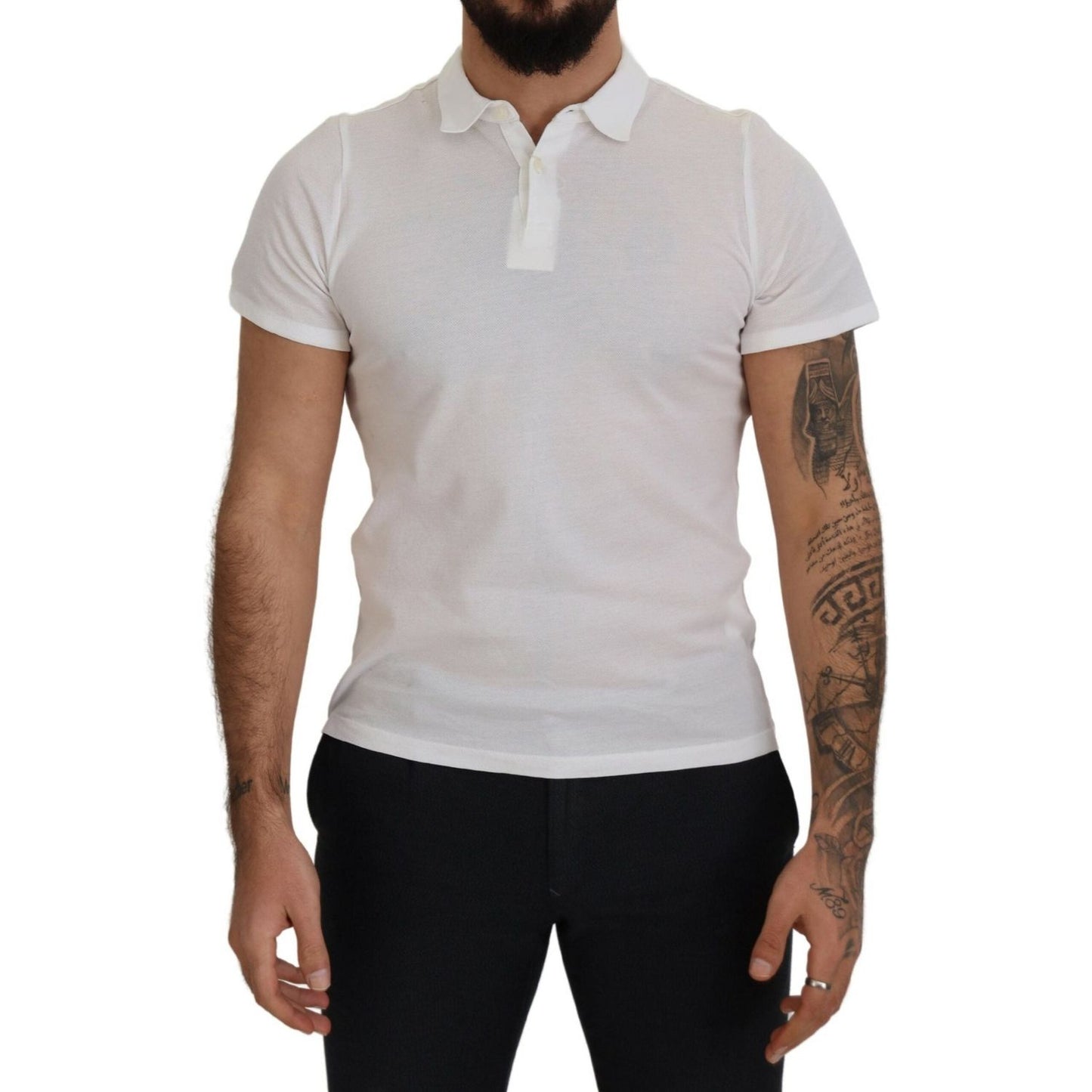 FRADI Elegant White Cotton Polo T-Shirt FRADI Gray