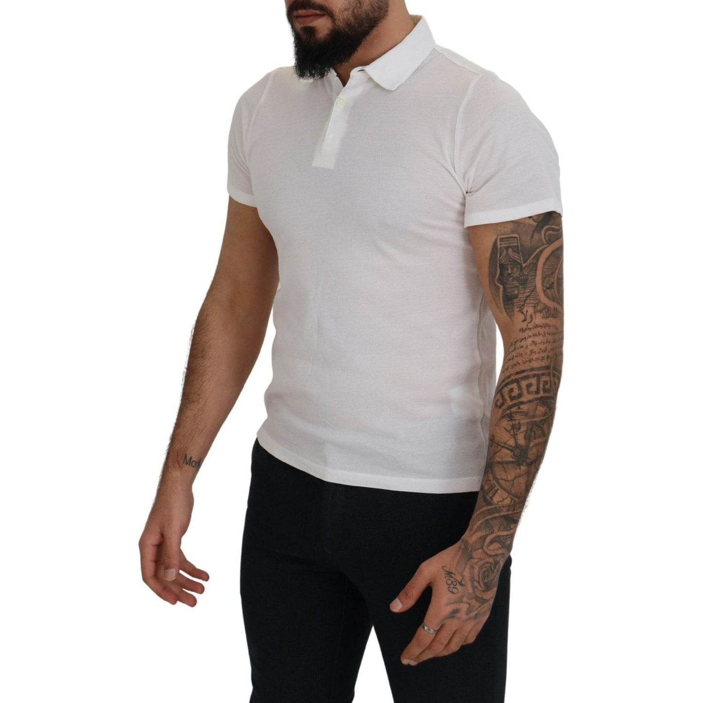 FRADI Elegant White Cotton Polo T-Shirt FRADI Gray