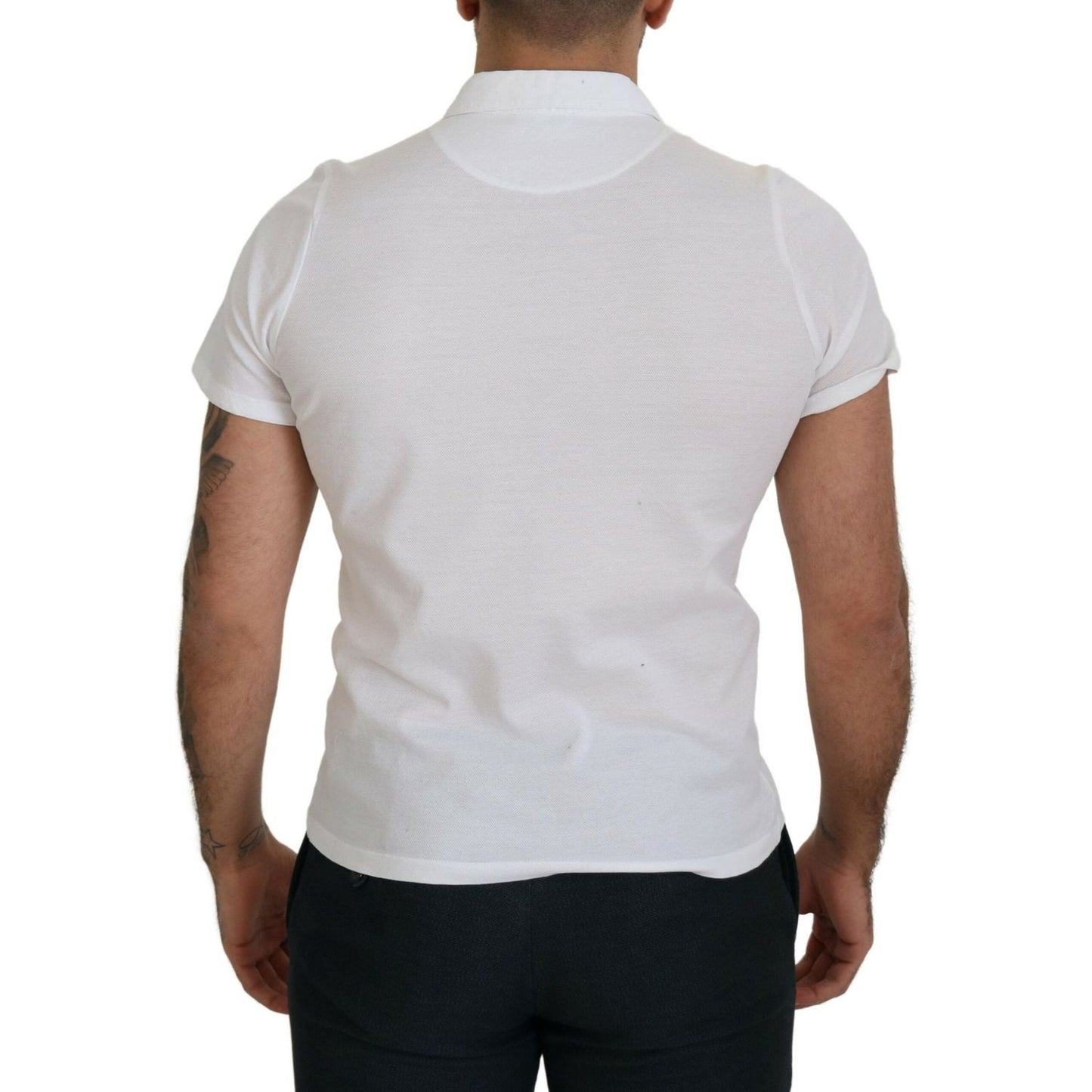 FRADI Elegant White Cotton Polo T-Shirt FRADI Gray