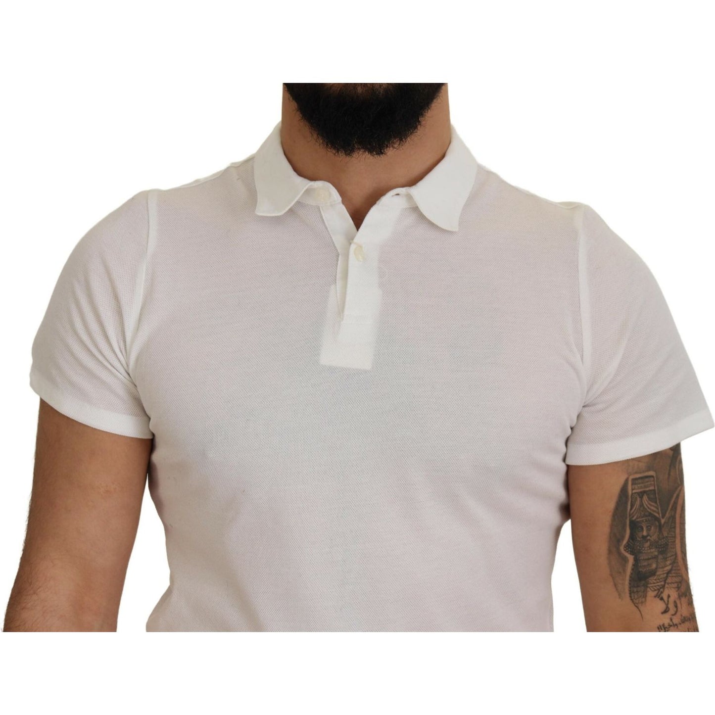 FRADI Elegant White Cotton Polo T-Shirt FRADI Gray