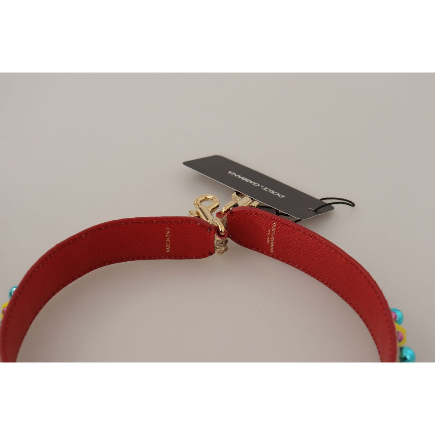 Dolce & Gabbana Exquisite Beige Python Leather Bag Strap Dolce & Gabbana Dark Gray