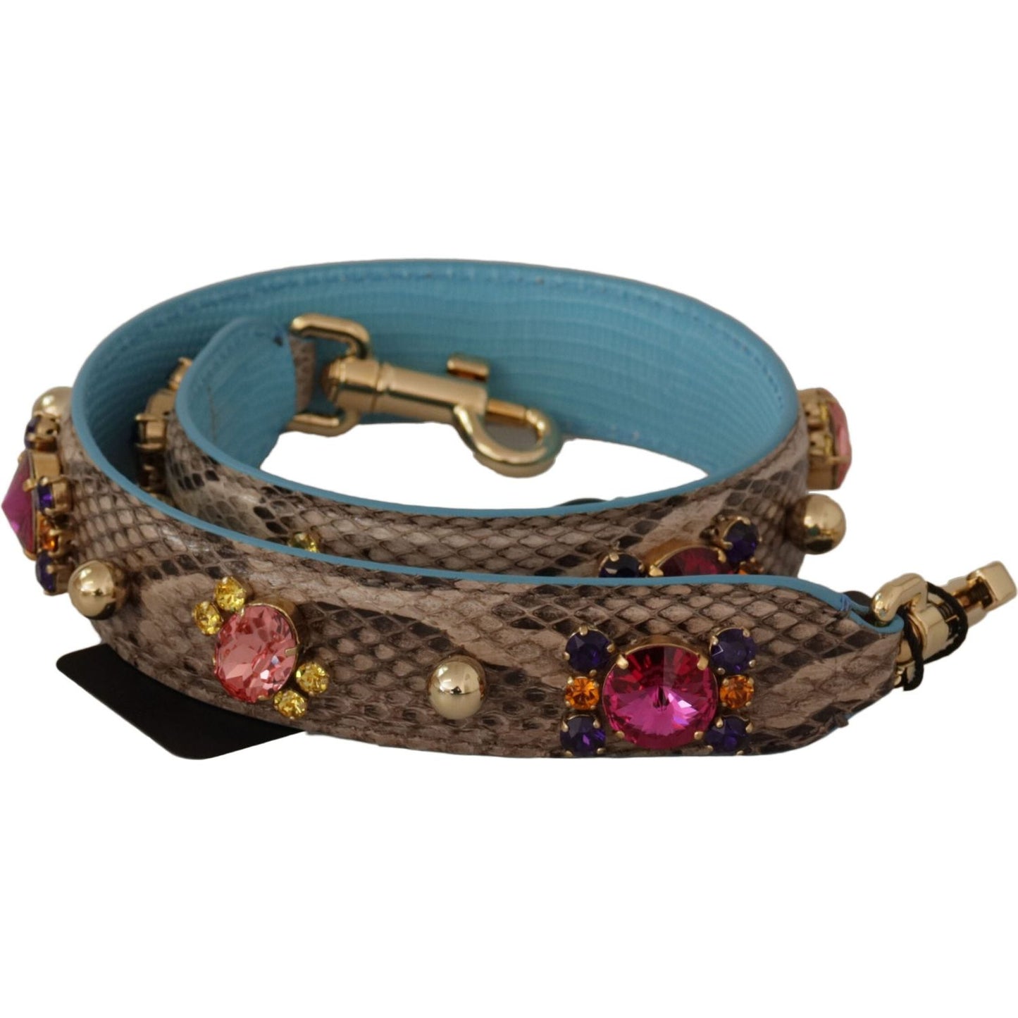 Dolce & Gabbana Elegant Python Leather Shoulder Strap Accessory Dolce & Gabbana Dark Slate Gray