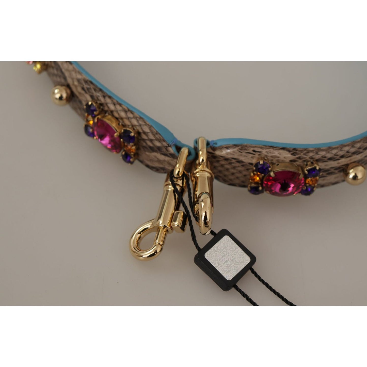 Dolce & Gabbana Elegant Python Leather Shoulder Strap Accessory Dolce & Gabbana Rosy Brown