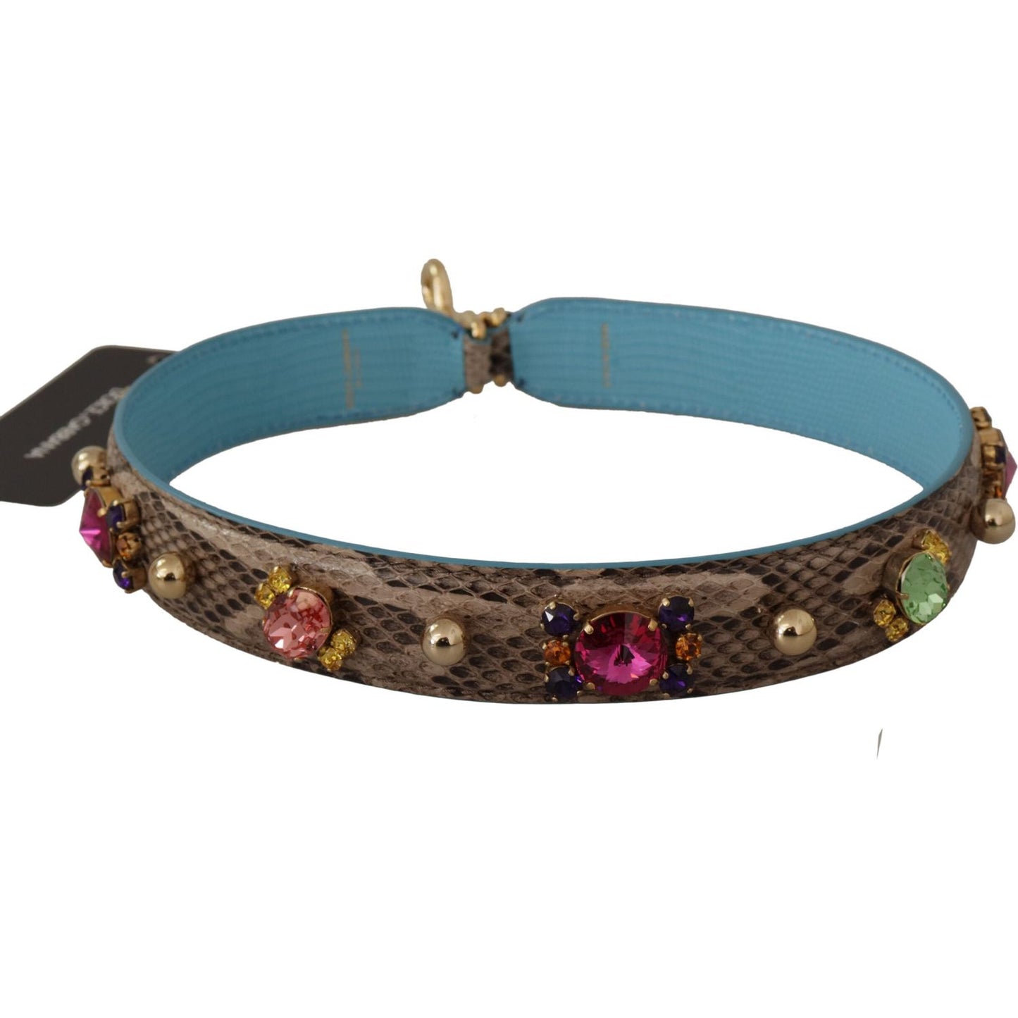 Dolce & Gabbana Elegant Python Leather Shoulder Strap Accessory Dolce & Gabbana Dim Gray