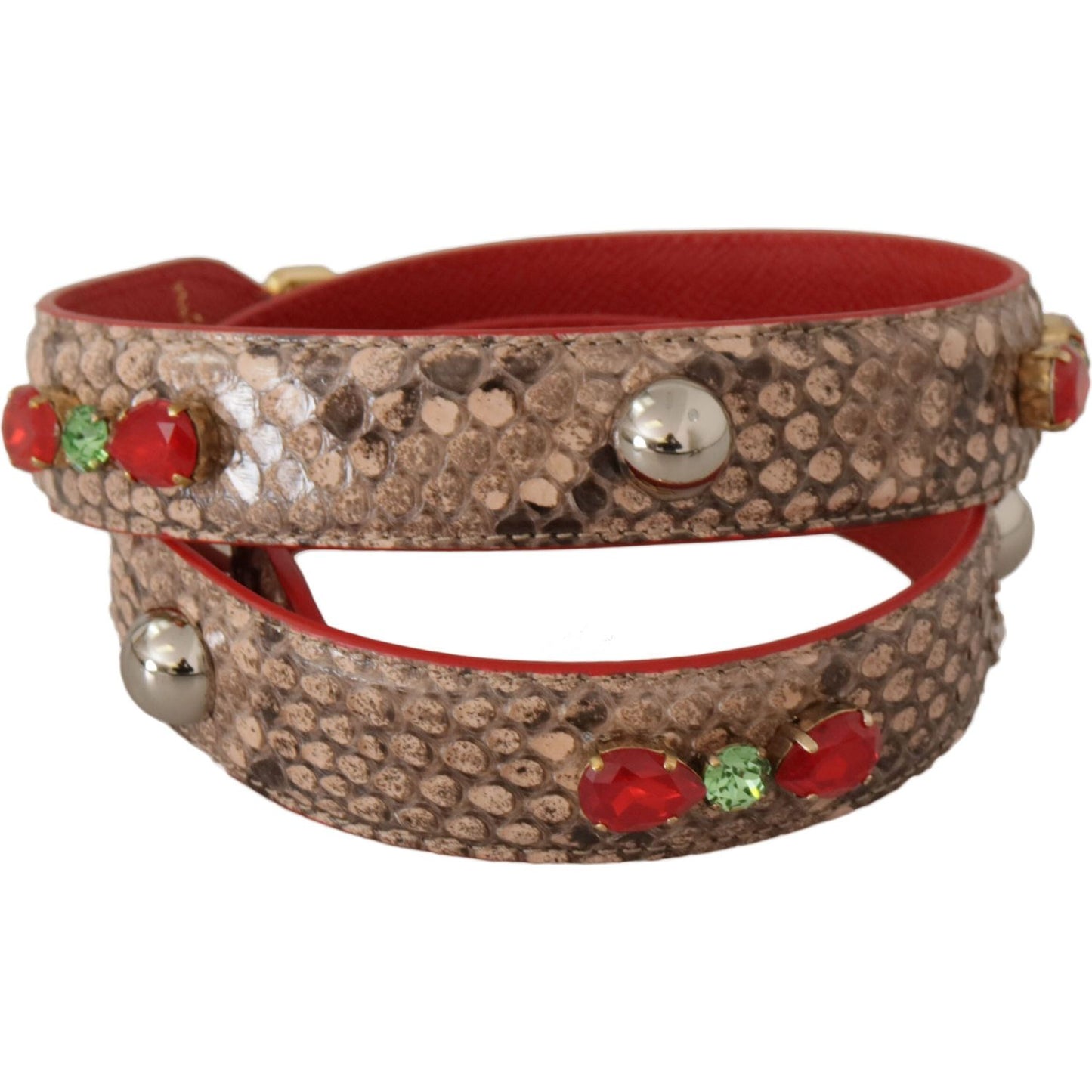Dolce & Gabbana Chic Brown Python Leather Bag Strap Dolce & Gabbana Sienna