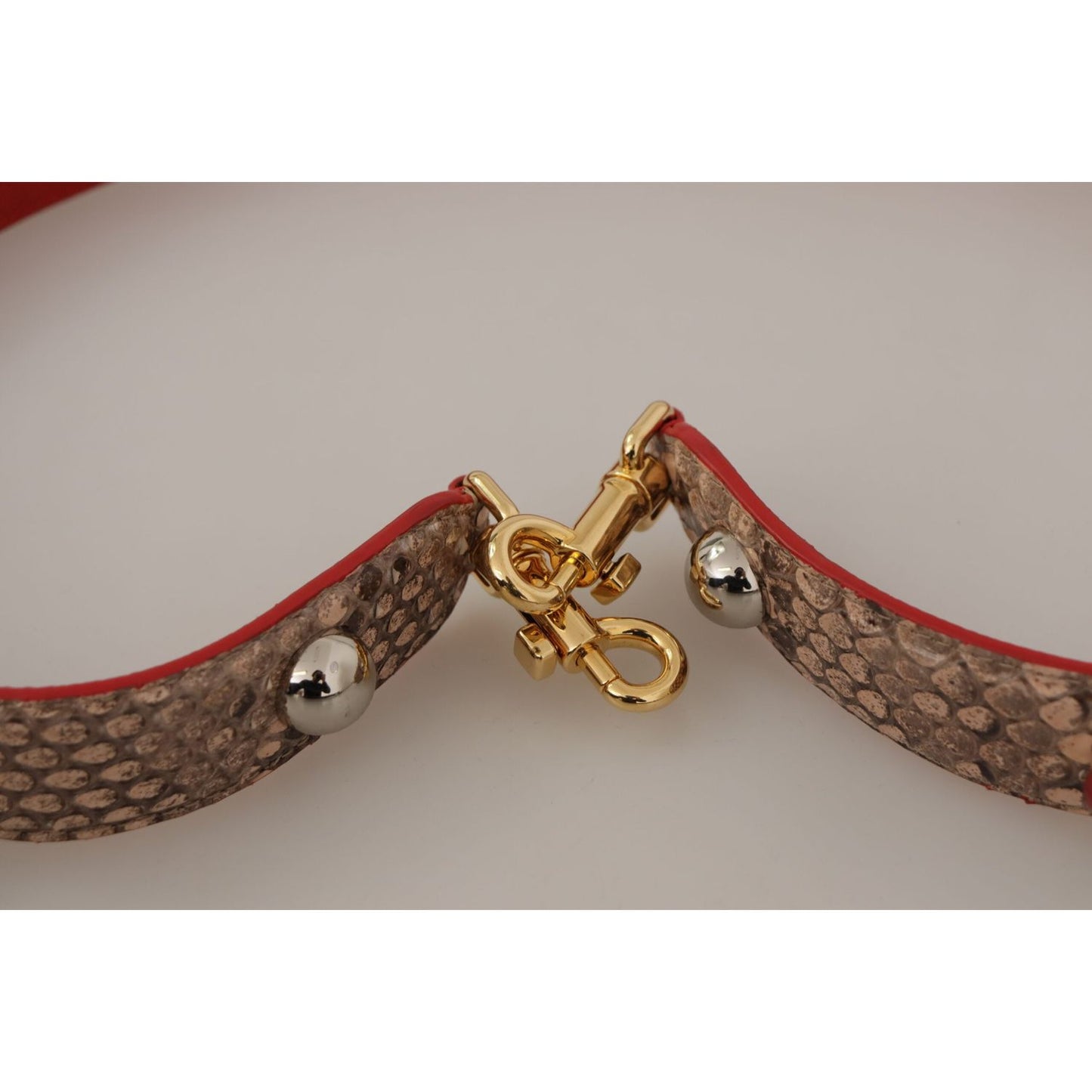 Dolce & Gabbana Chic Brown Python Leather Bag Strap Dolce & Gabbana Dark Gray