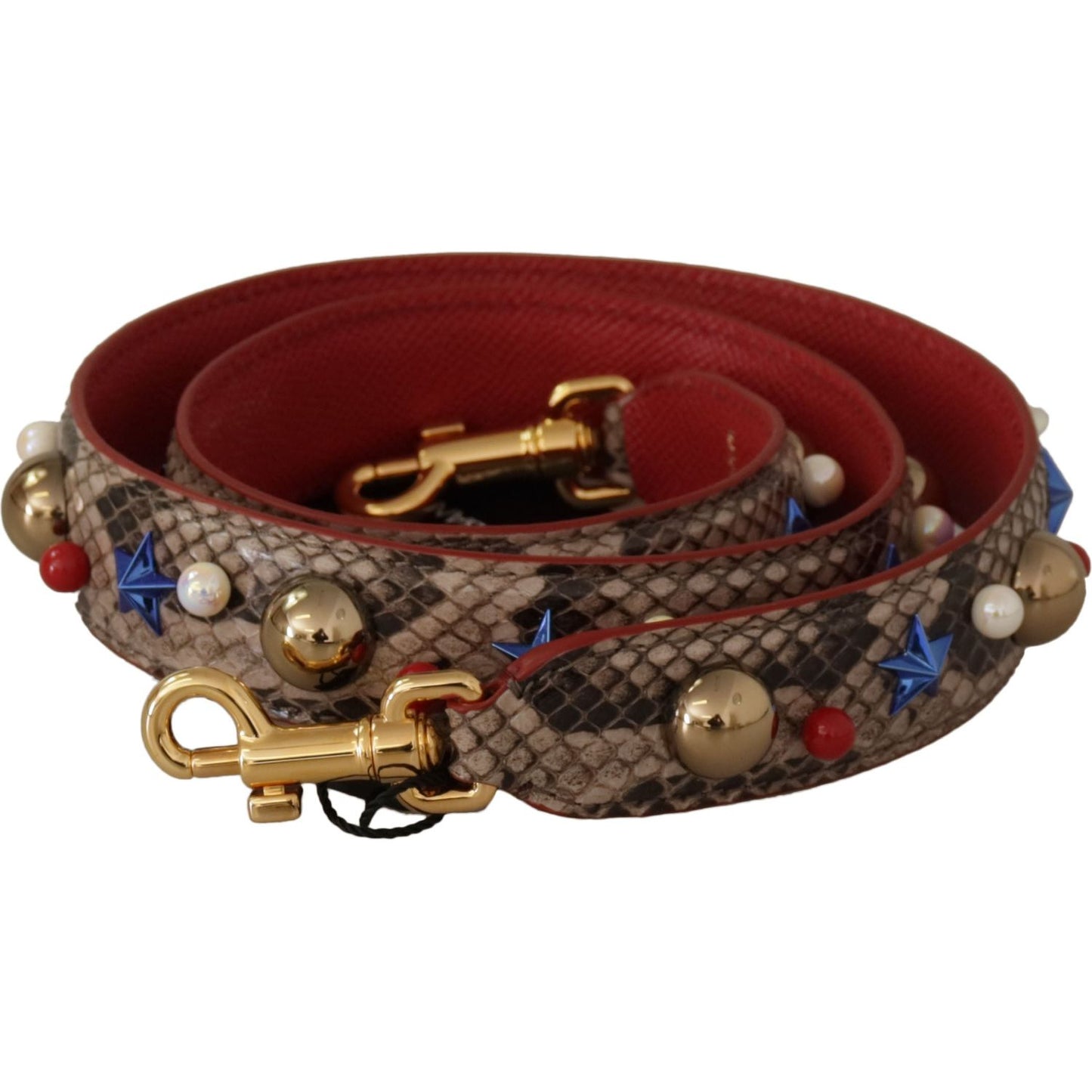Dolce & Gabbana Elegant Python Leather Shoulder Strap Dolce & Gabbana Saddle Brown