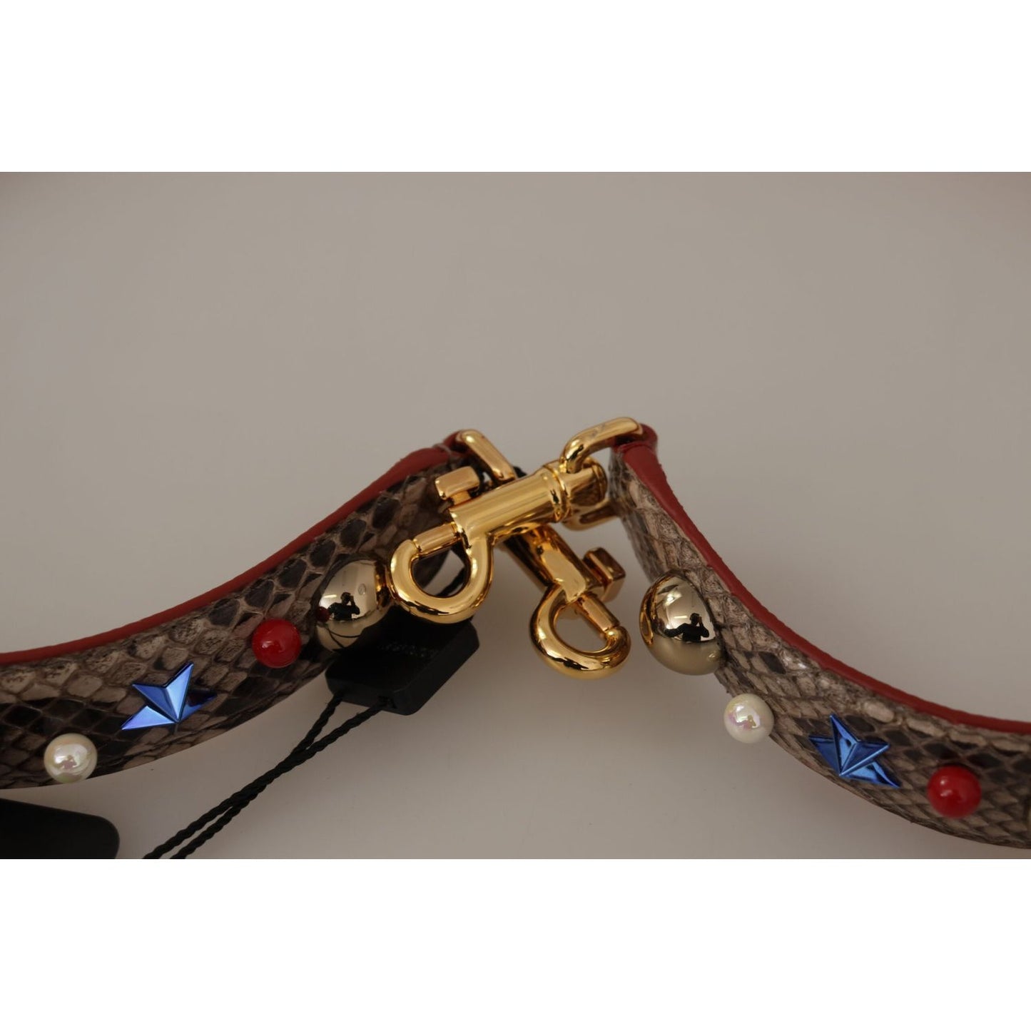 Dolce & Gabbana Elegant Python Leather Shoulder Strap Dolce & Gabbana Rosy Brown