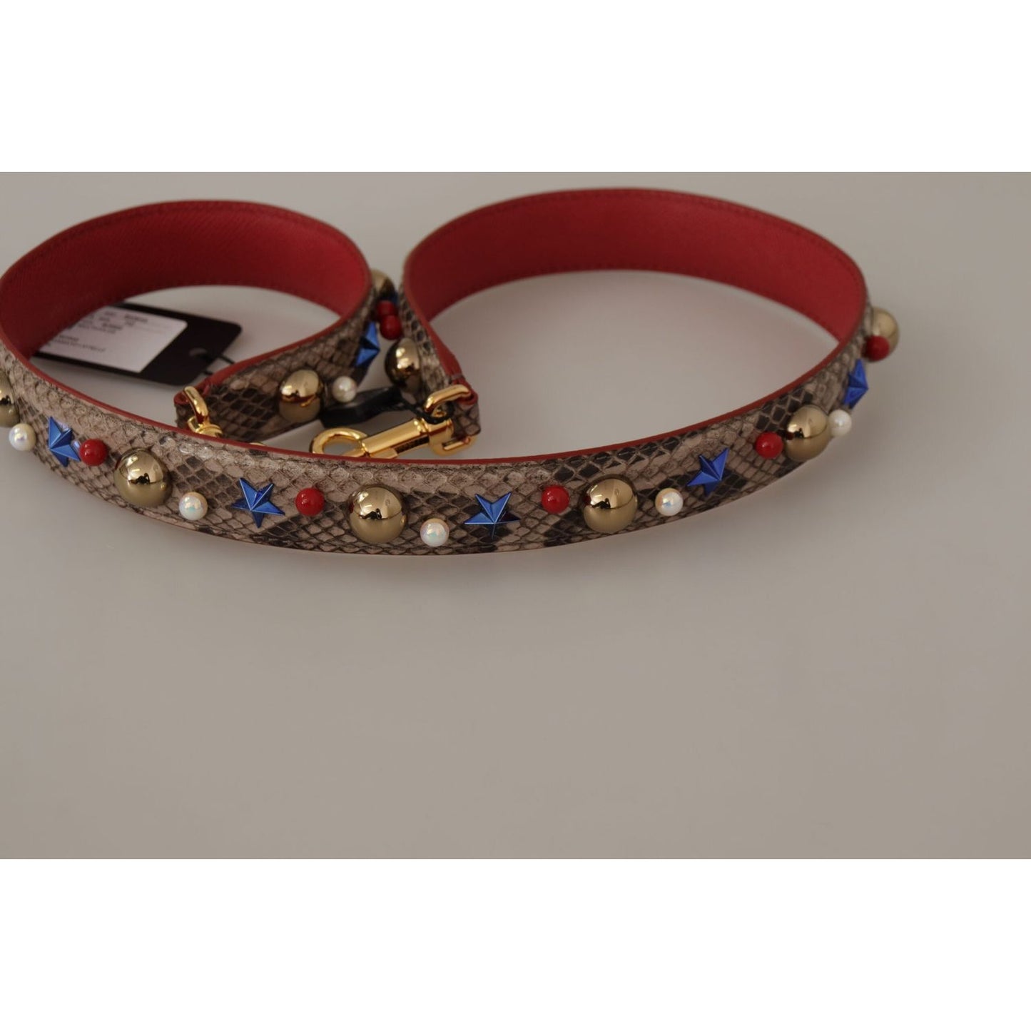 Dolce & Gabbana Elegant Python Leather Shoulder Strap Dolce & Gabbana Rosy Brown