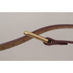 Dolce & Gabbana Metallic Pink Polished Leather Logo Metal Buckle Belt