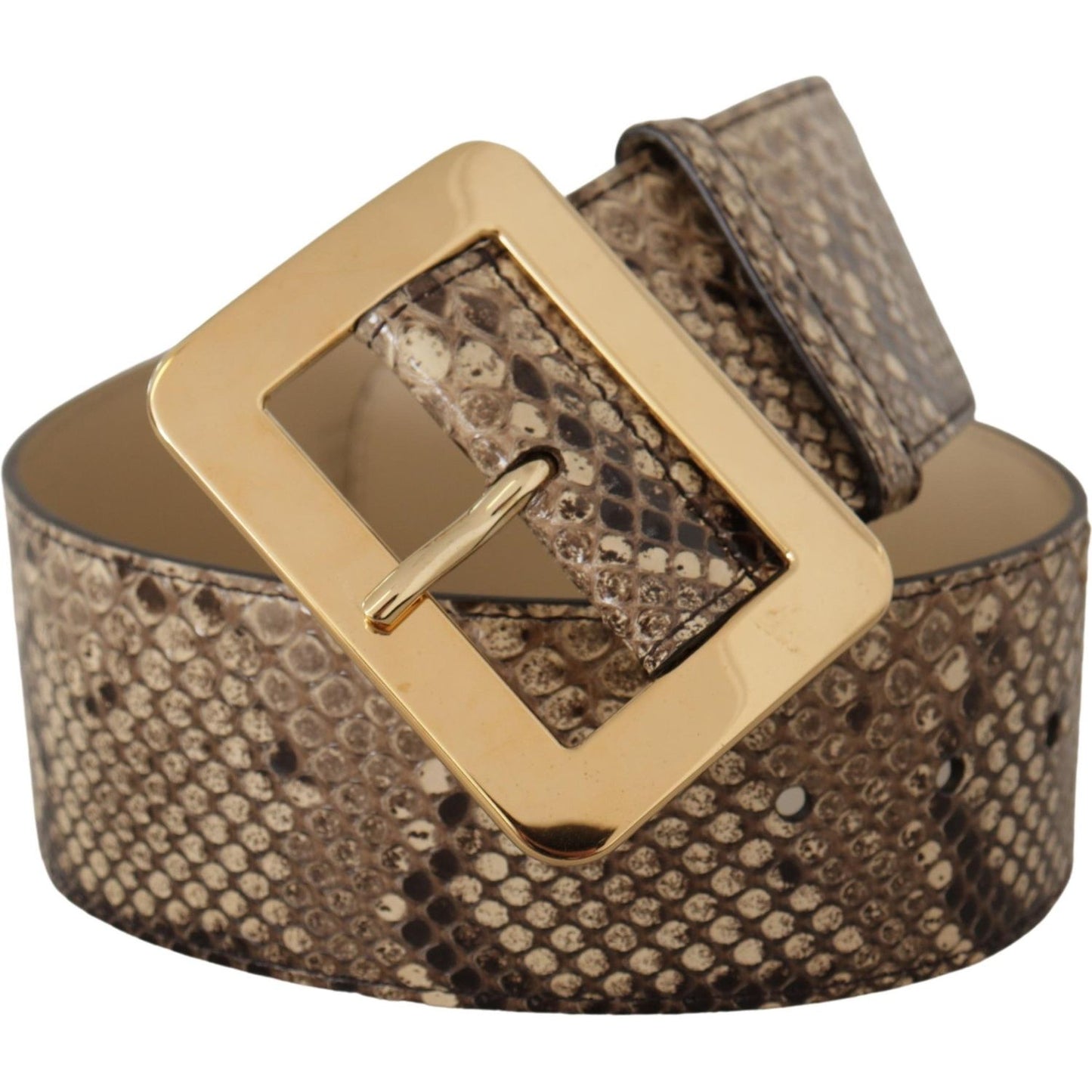 Dolce & Gabbana Elegant Leather Belt with Engraved Buckle Dolce & Gabbana Dim Gray