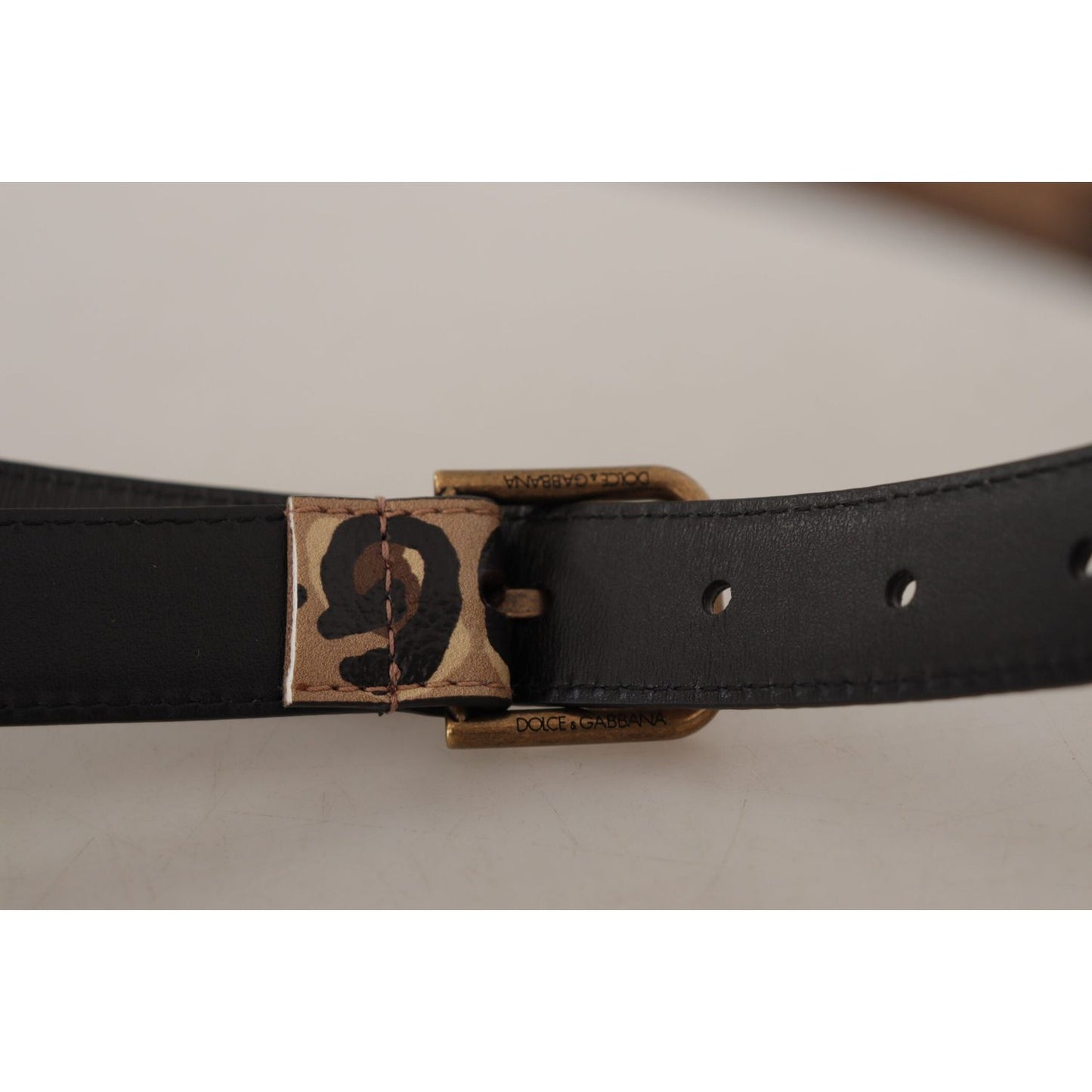 Dolce & Gabbana Elegant Leather Engraved Buckle Belt Dolce & Gabbana Dark Gray
