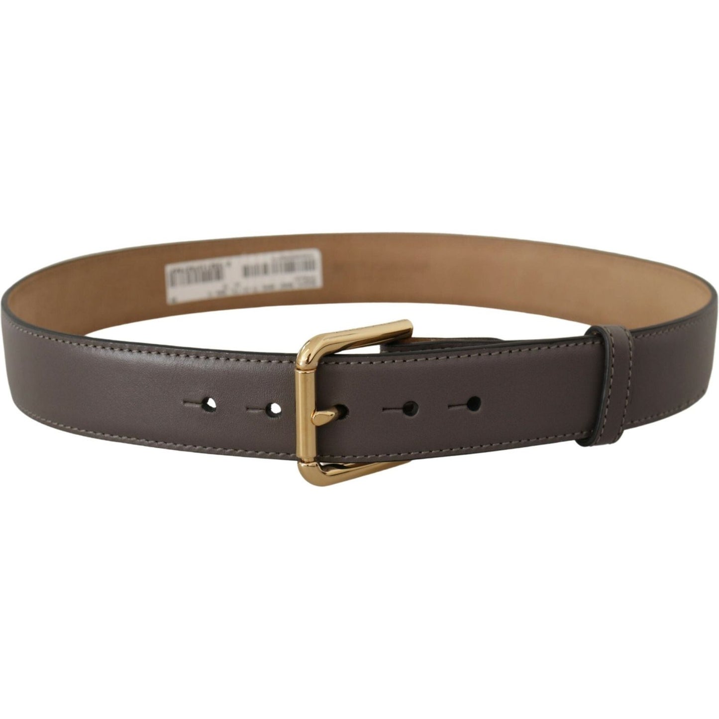 Dolce & Gabbana Elegant Engraved Buckle Leather Belt Dolce & Gabbana Dim Gray