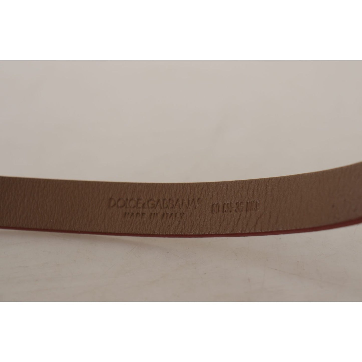 Dolce & Gabbana Brown Logo Engraved Metal Waist Buckle Belt