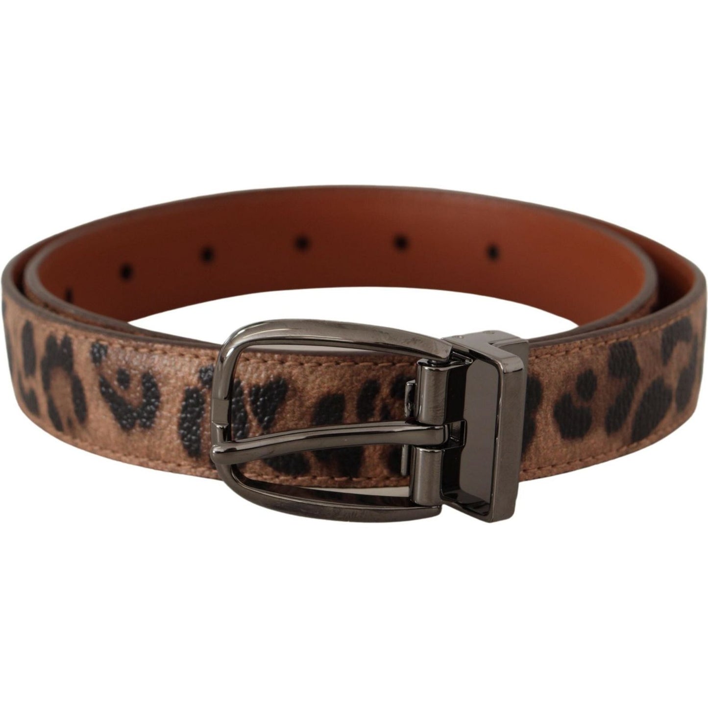Dolce & Gabbana Elegant Engraved Leather Belt - Timeless Style Dolce & Gabbana Dark Olive Green