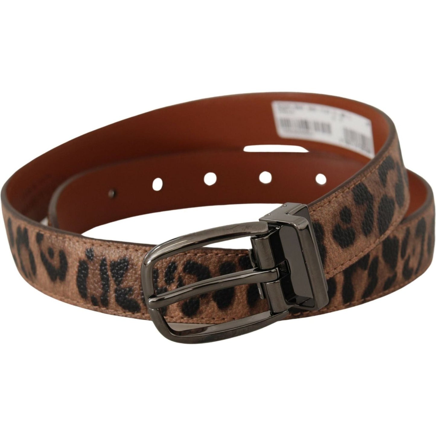 Dolce & Gabbana Elegant Engraved Leather Belt - Timeless Style Dolce & Gabbana Dark Olive Green