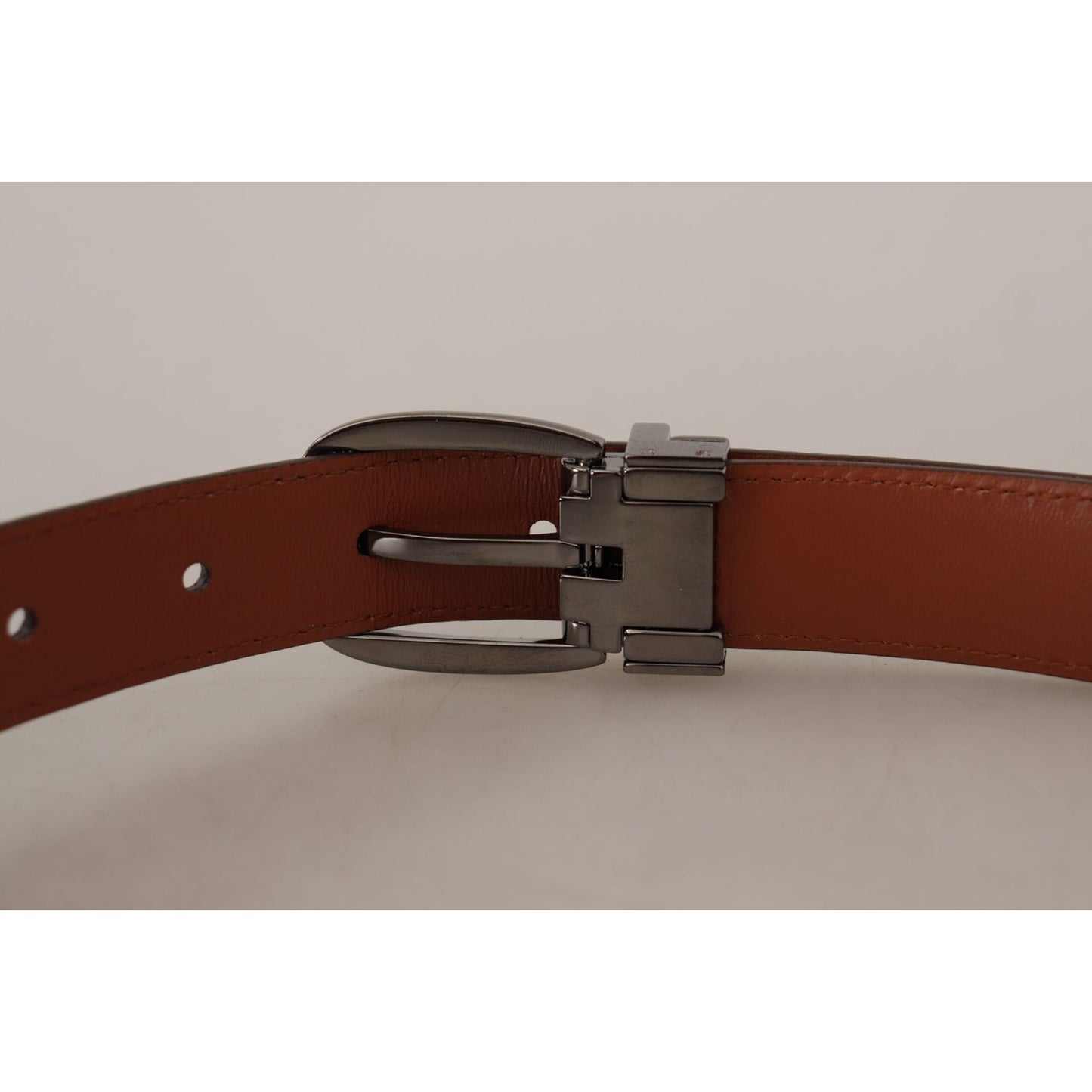 Dolce & Gabbana Elegant Engraved Leather Belt - Timeless Style Dolce & Gabbana Dark Gray