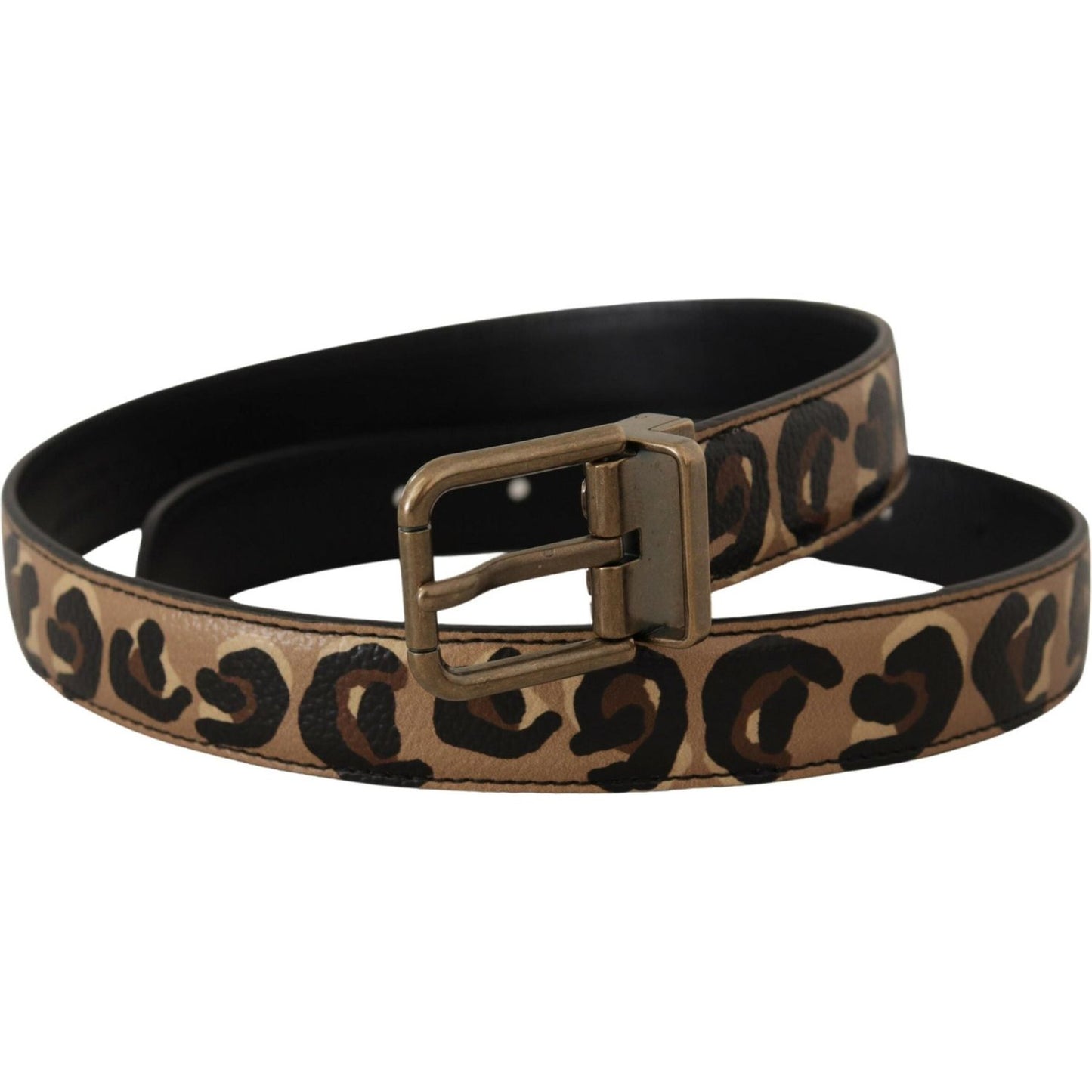 Dolce & Gabbana Chic Engraved Logo Leather Belt Dolce & Gabbana Black