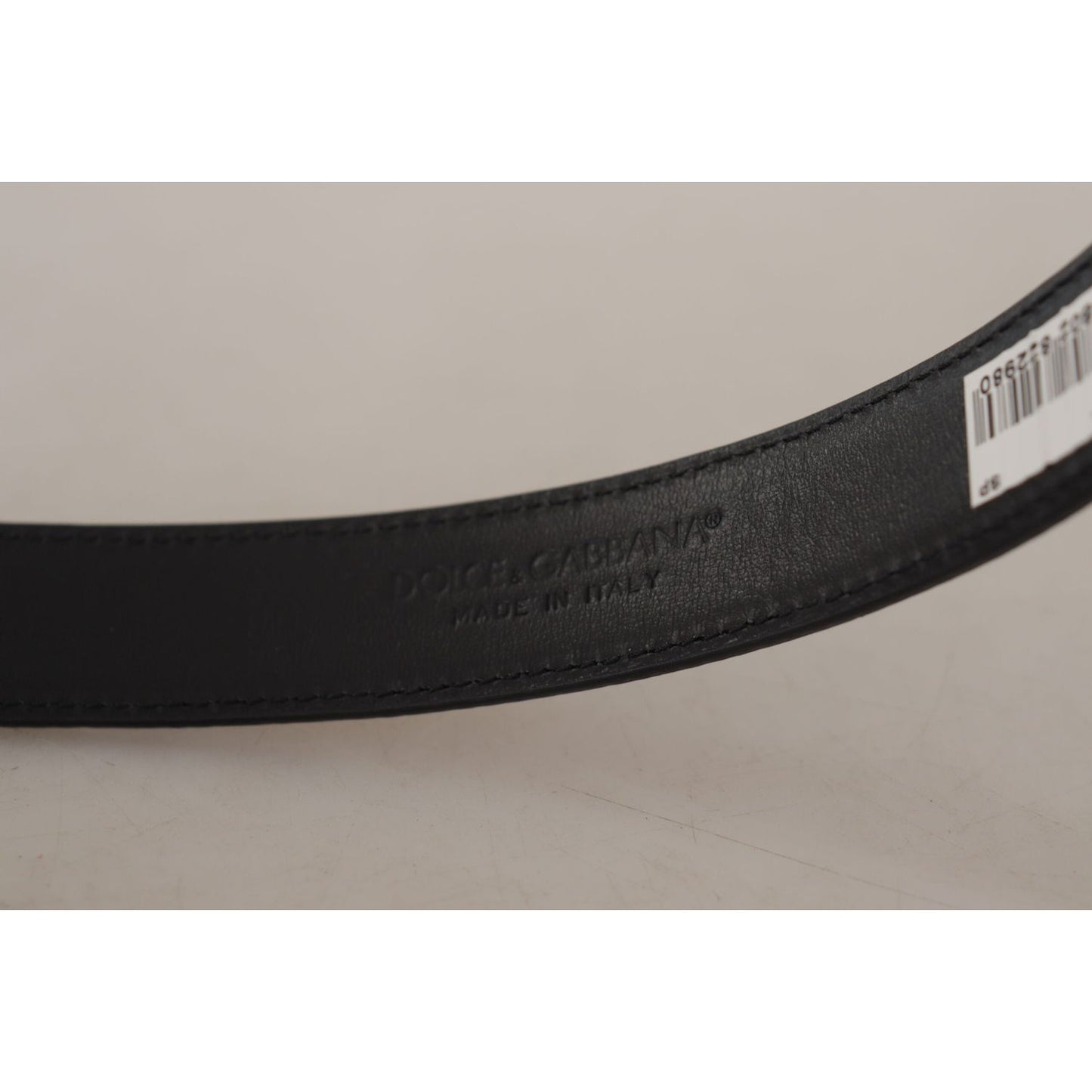 Dolce & Gabbana Chic Engraved Logo Leather Belt Dolce & Gabbana Dark Gray