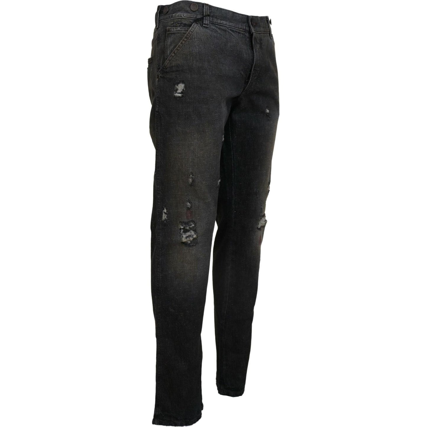 Dolce & Gabbana Exquisite Gray Denim Pants for the Modern Gentleman Dolce & Gabbana Black