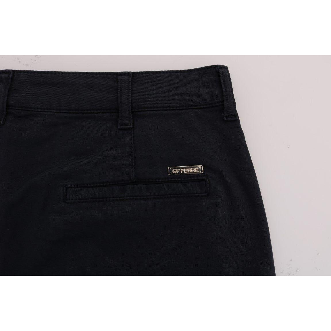 GF Ferre Sleek Blue Cotton Stretch Pants for Men GF Ferre Black