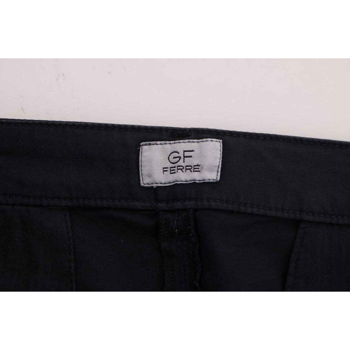 GF Ferre Sleek Blue Cotton Stretch Pants for Men GF Ferre Black