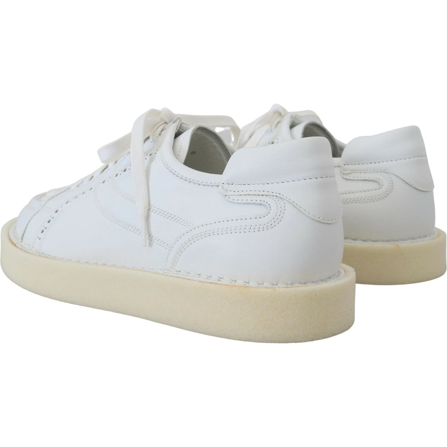 Dolce & Gabbana Elegant White Low Top Oxford Sneakers Dolce & Gabbana Light Gray