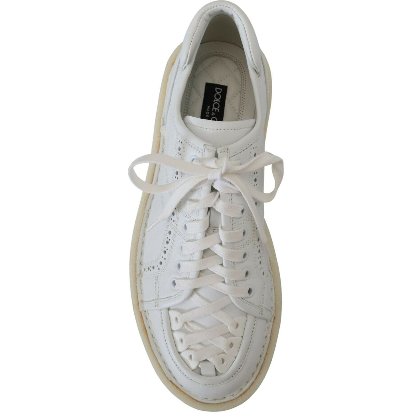 Dolce & Gabbana Elegant White Low Top Oxford Sneakers Dolce & Gabbana Gray