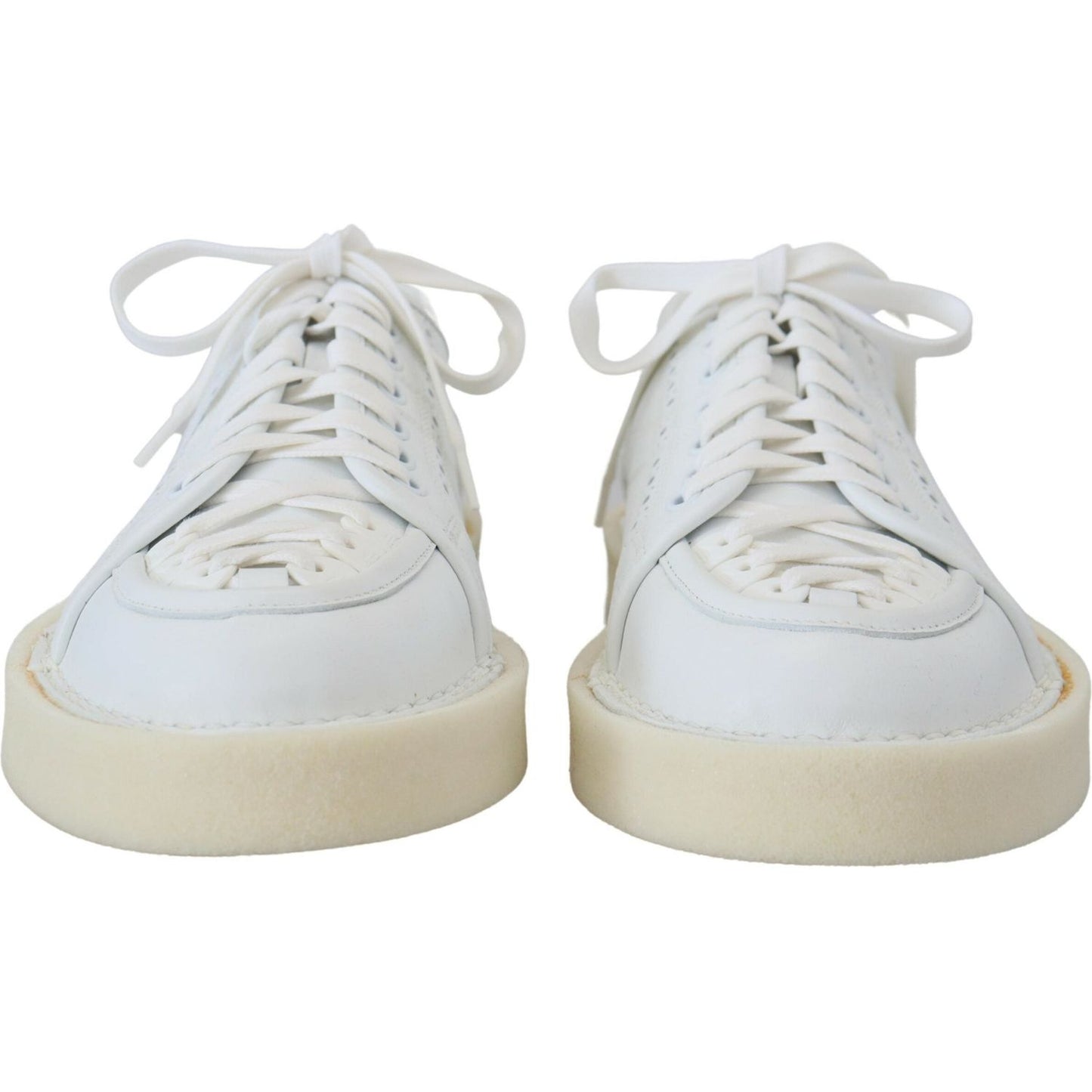 Dolce & Gabbana Elegant White Low Top Oxford Sneakers Dolce & Gabbana Light Gray